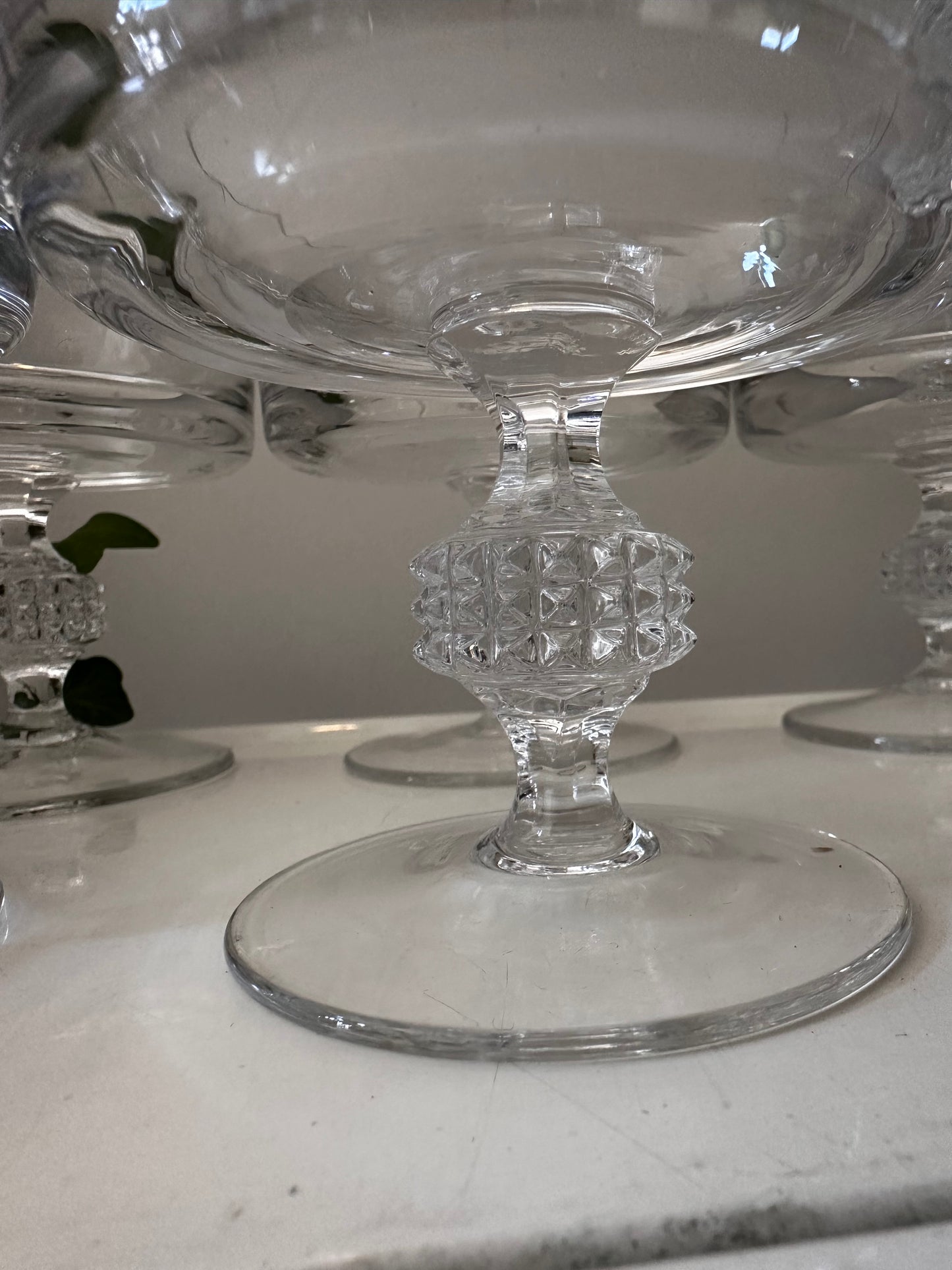 Set van 6 kristallen coupe champagne glazen