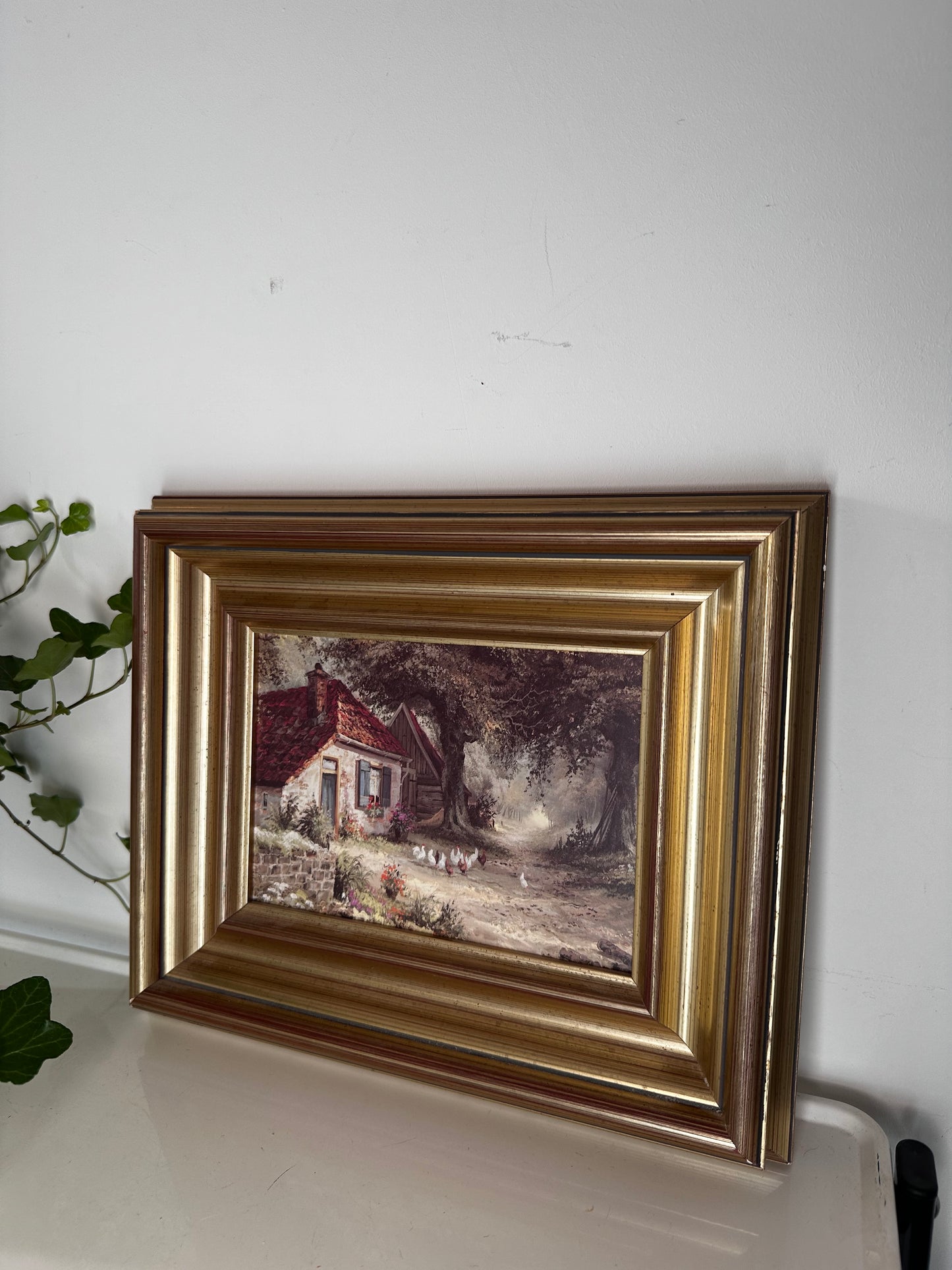 Vintage prentje met goudkleurig lijstje