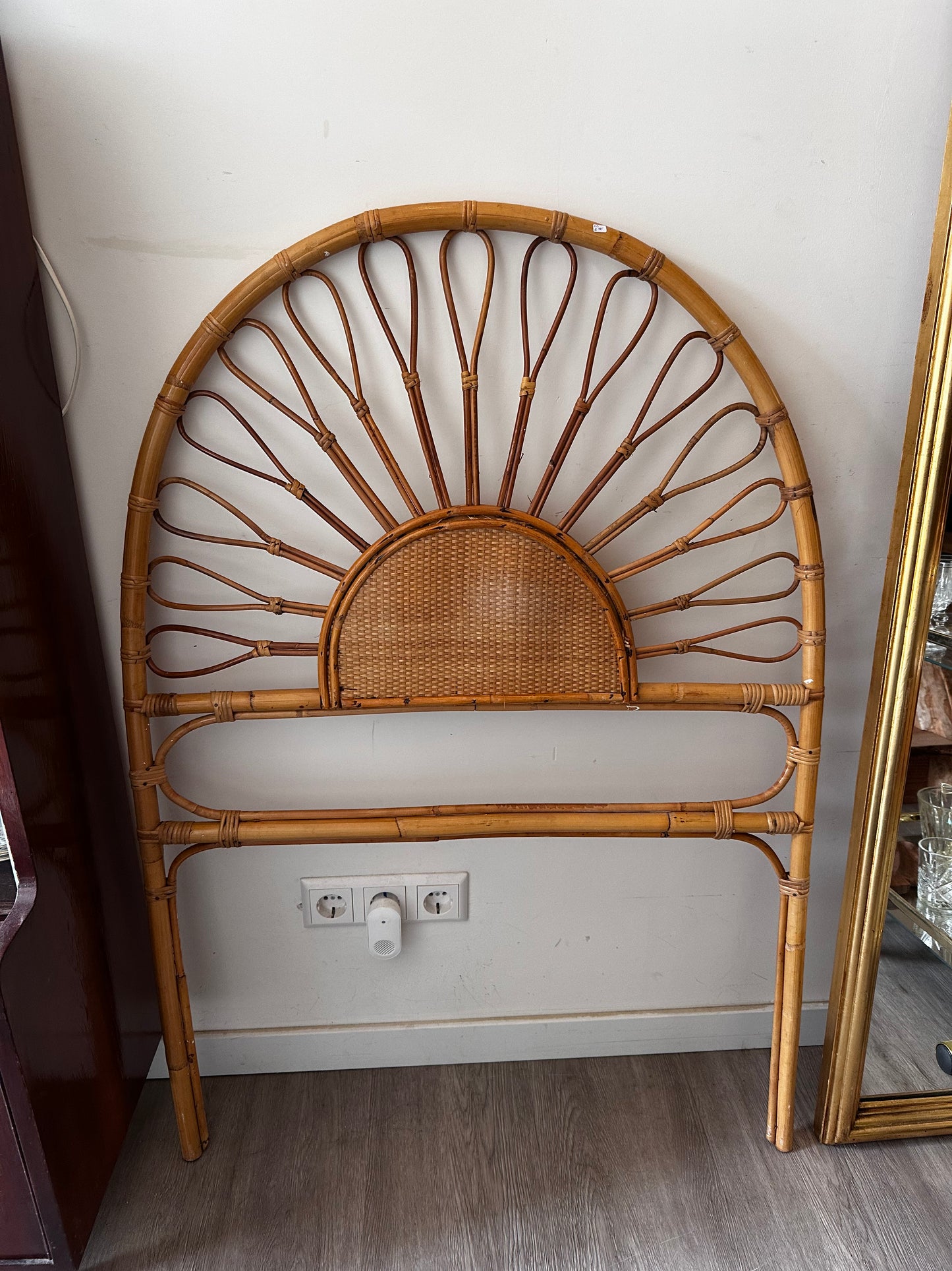 Rotan vintage hoofdbord jaren 70
