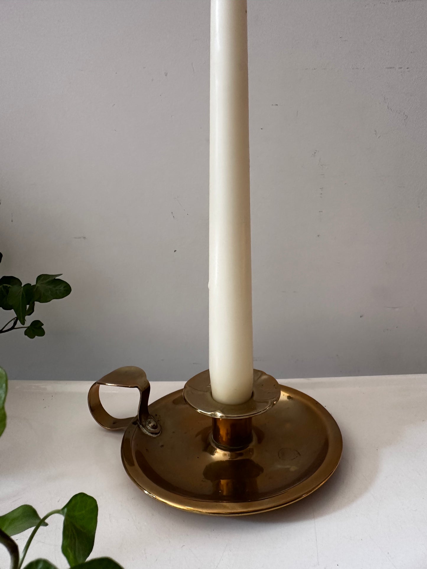 Messing vintage kandelaar met oor