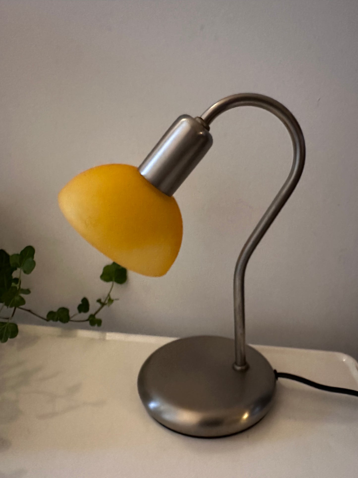 Vintage Jaren 80 lamp chroom met glas