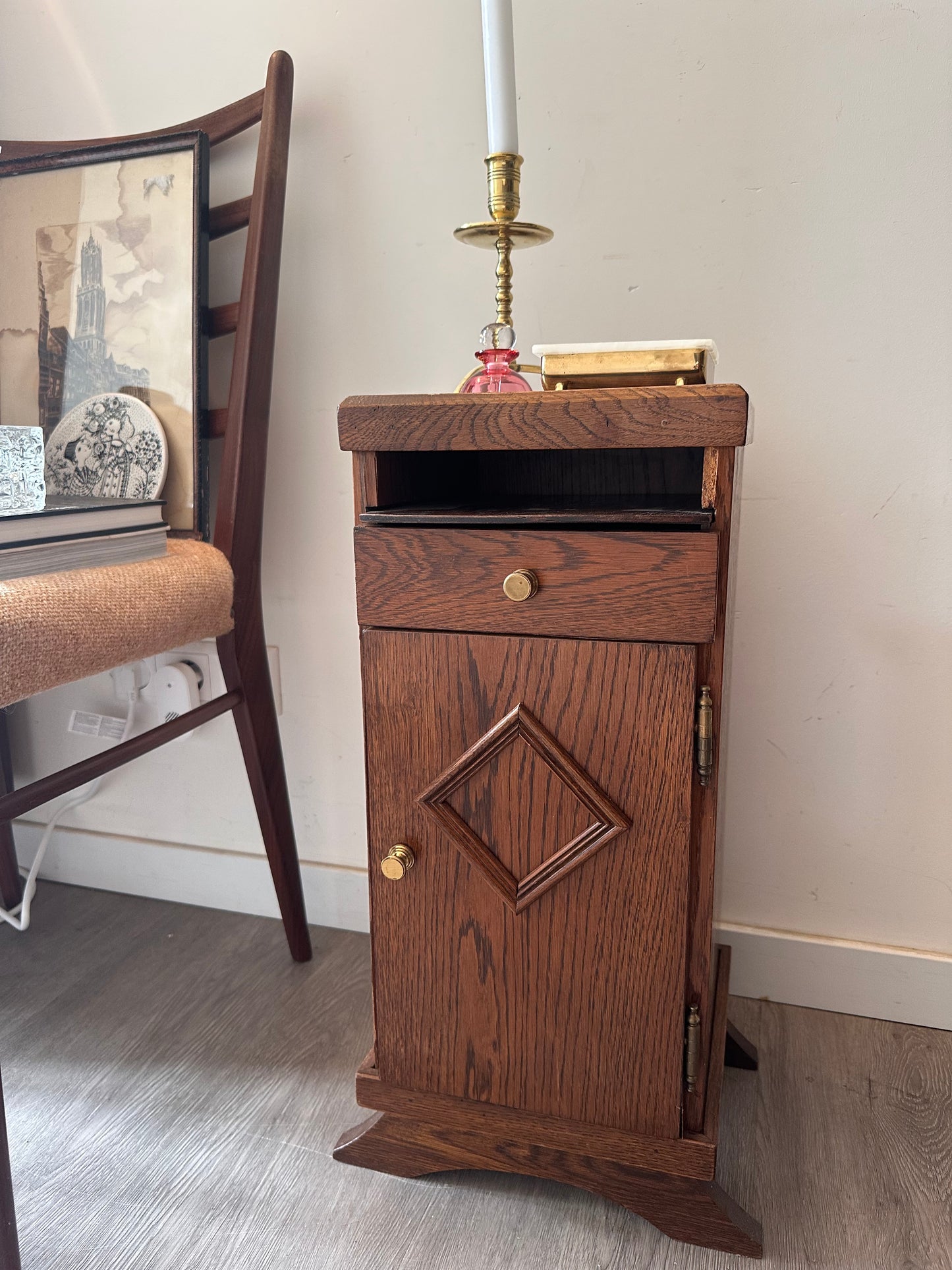 Telefoonkastje hout vintage