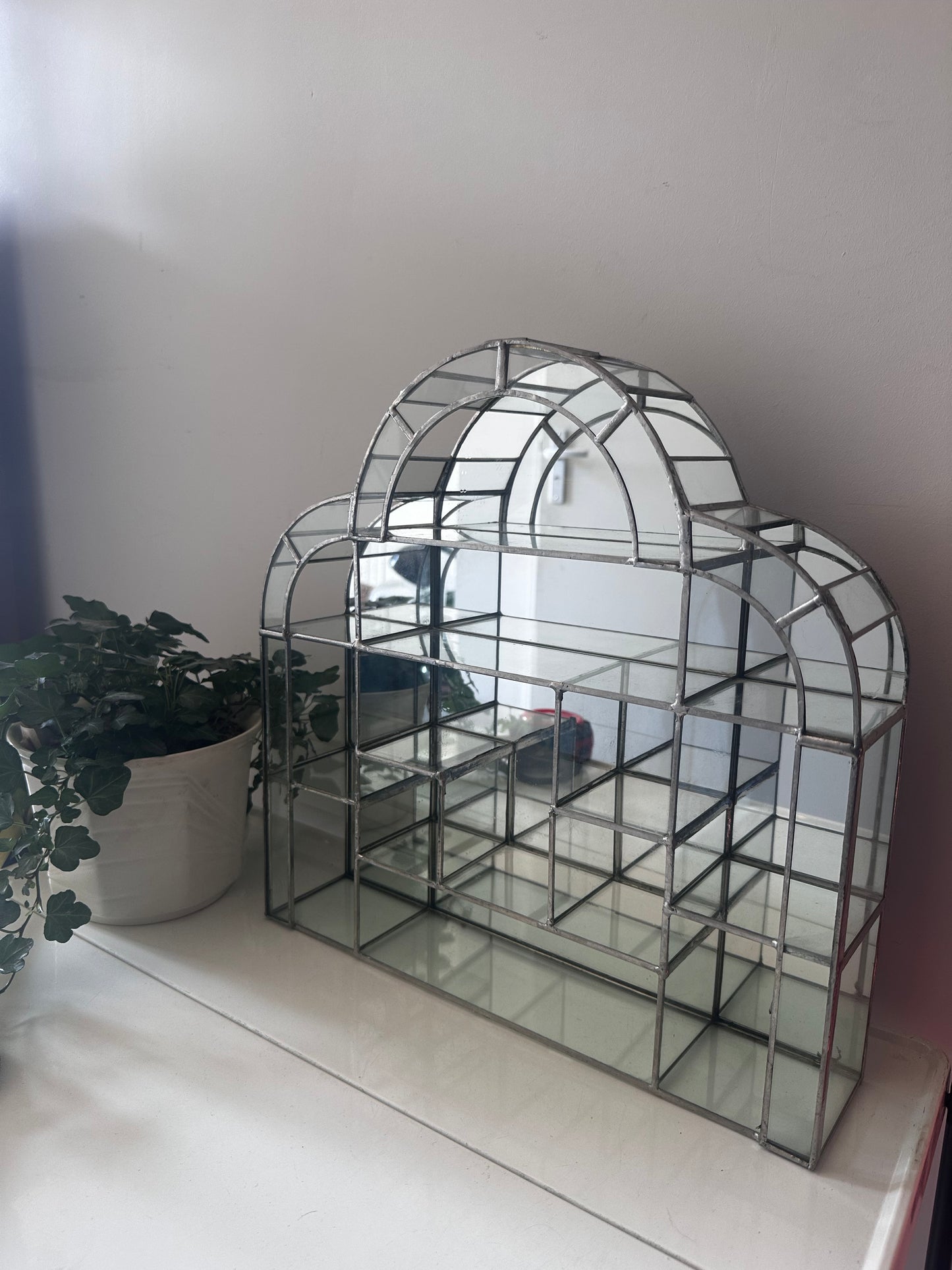 Glas in lood vitrinekastje art deco