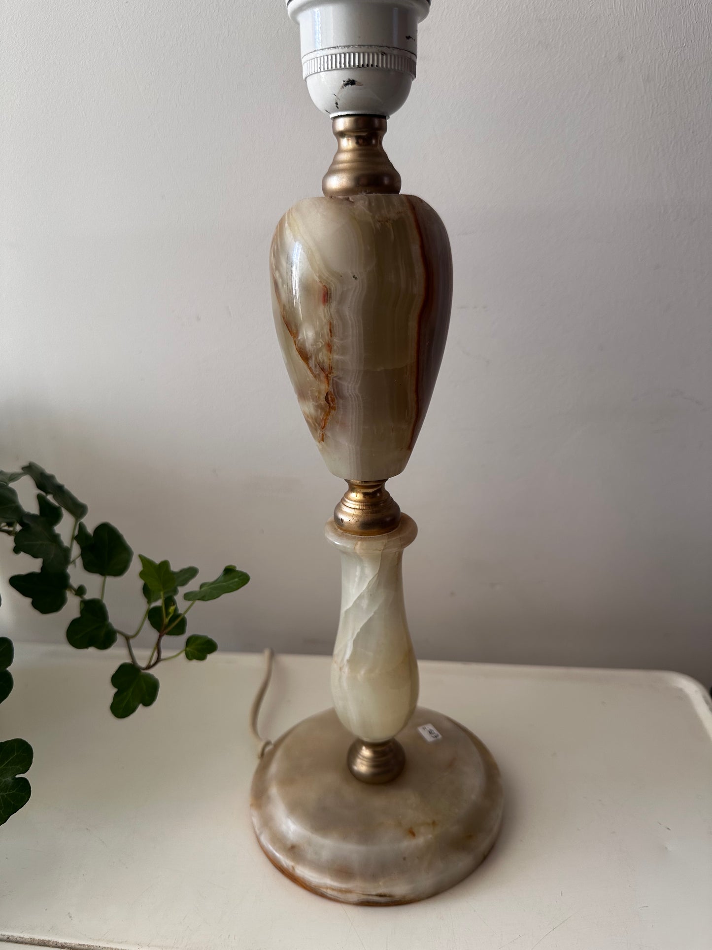 Onxy lamp vintage met messing