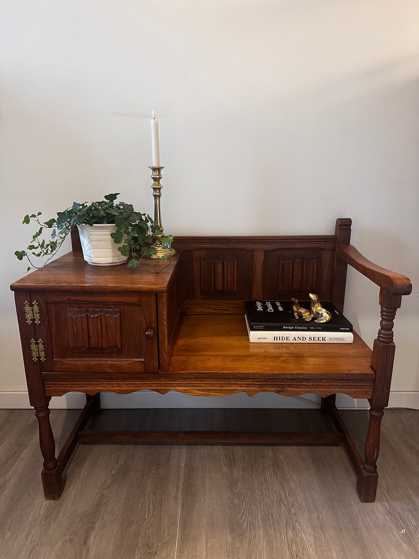 Halbankje vintage hout