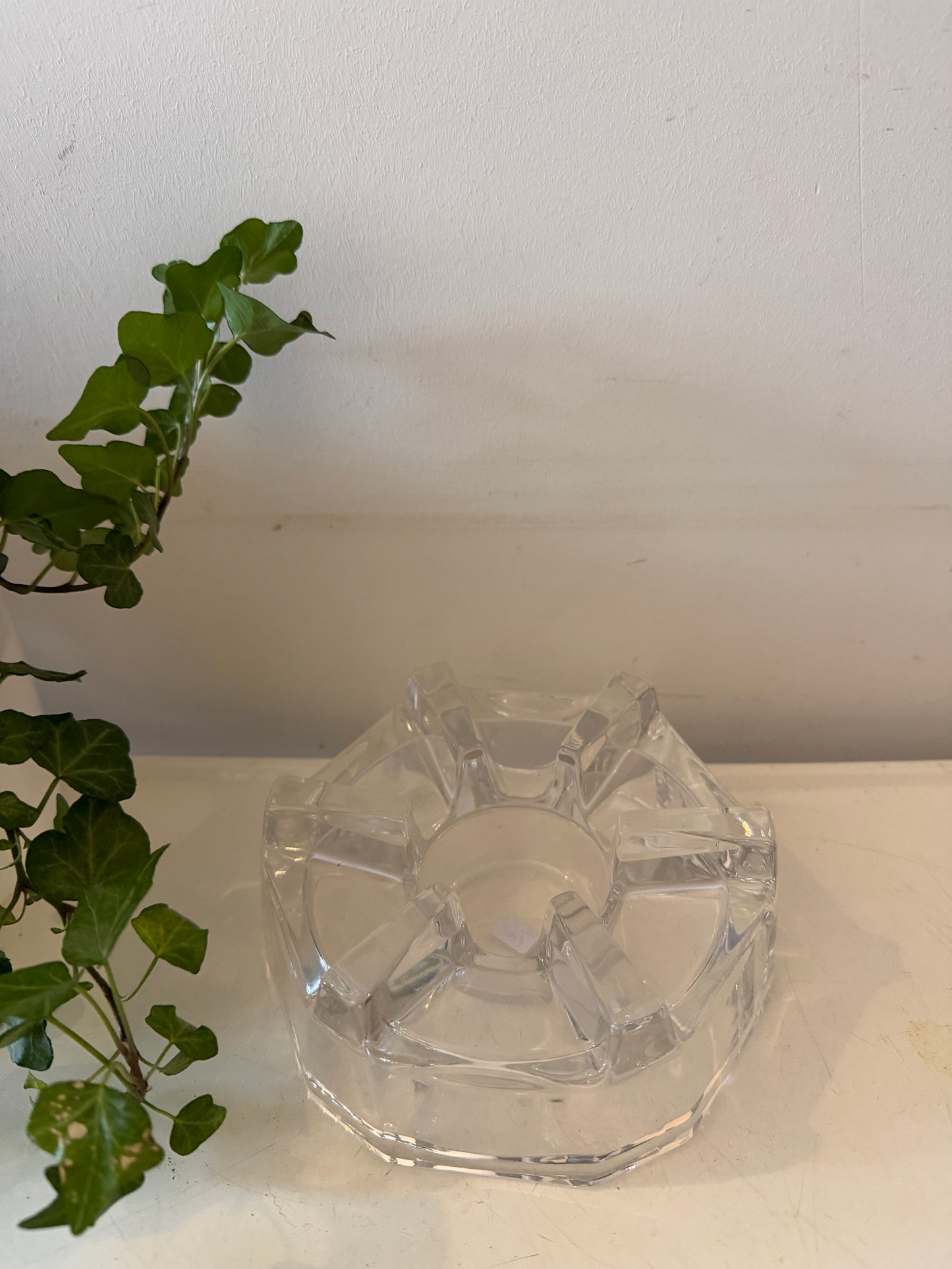 Mid Century blockglazen waxinelicht houder