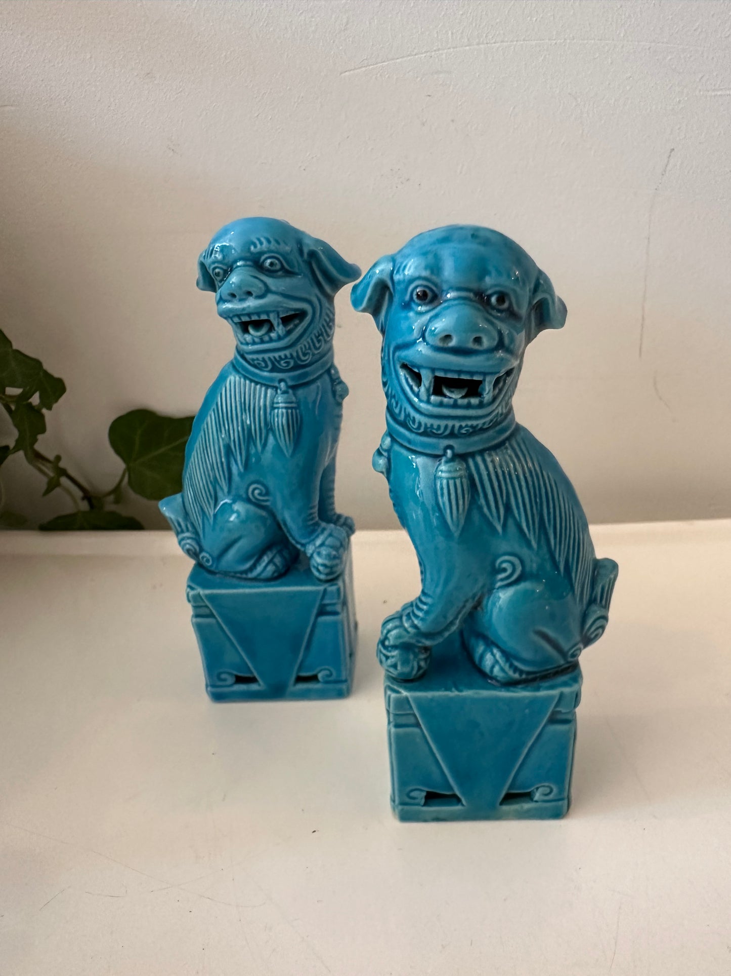 Set turquoise Foo Dogs tempelwachters