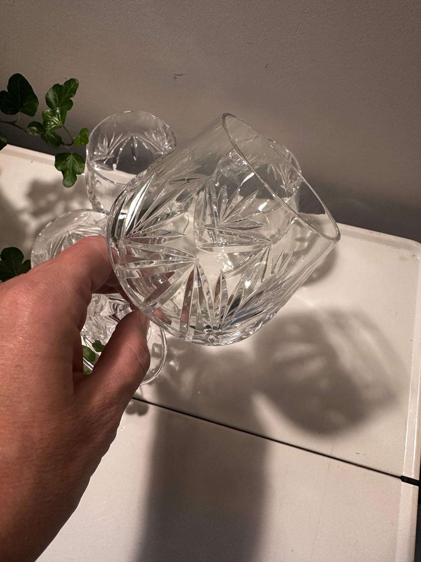 4 vintage kristallen cognac glazen