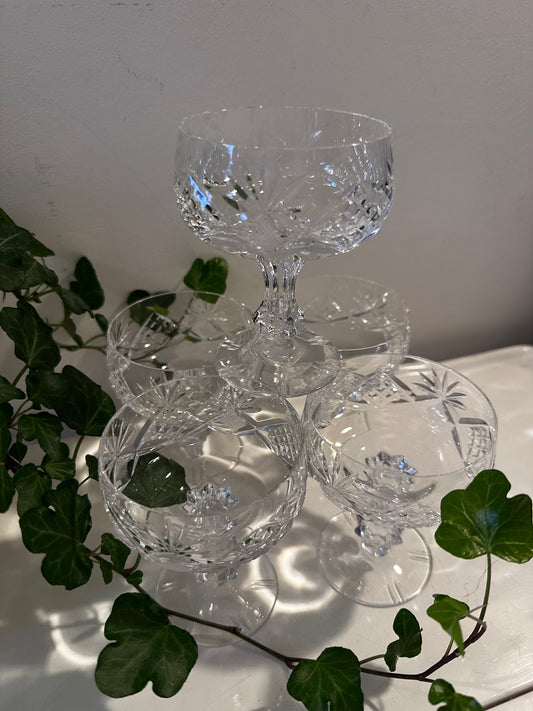 5 vintage kristallen likeurglaasjes