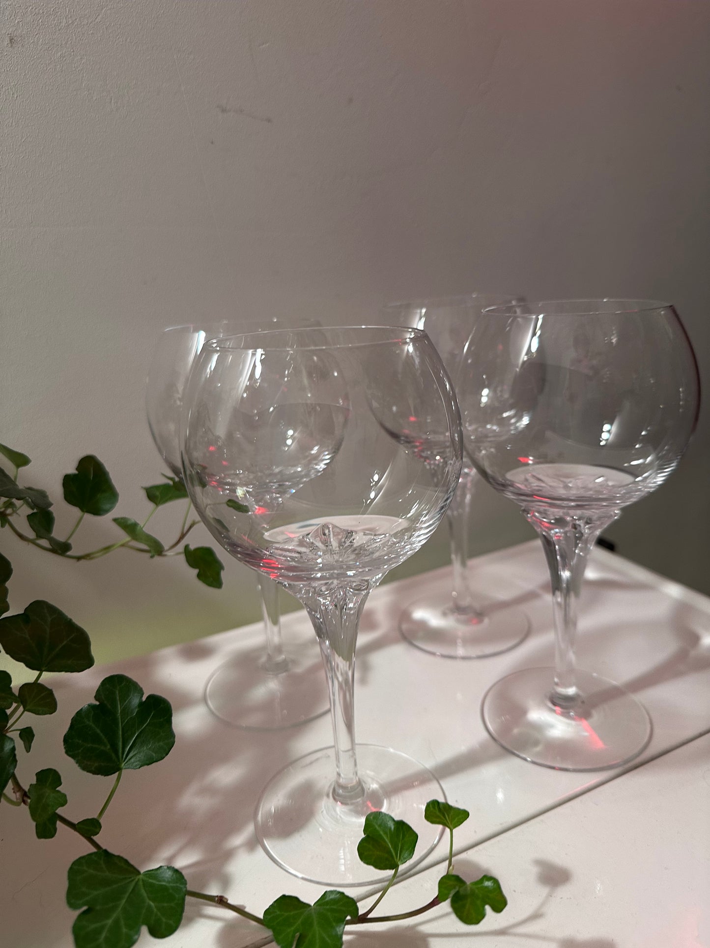 4 kristallen wijnglazen vintage