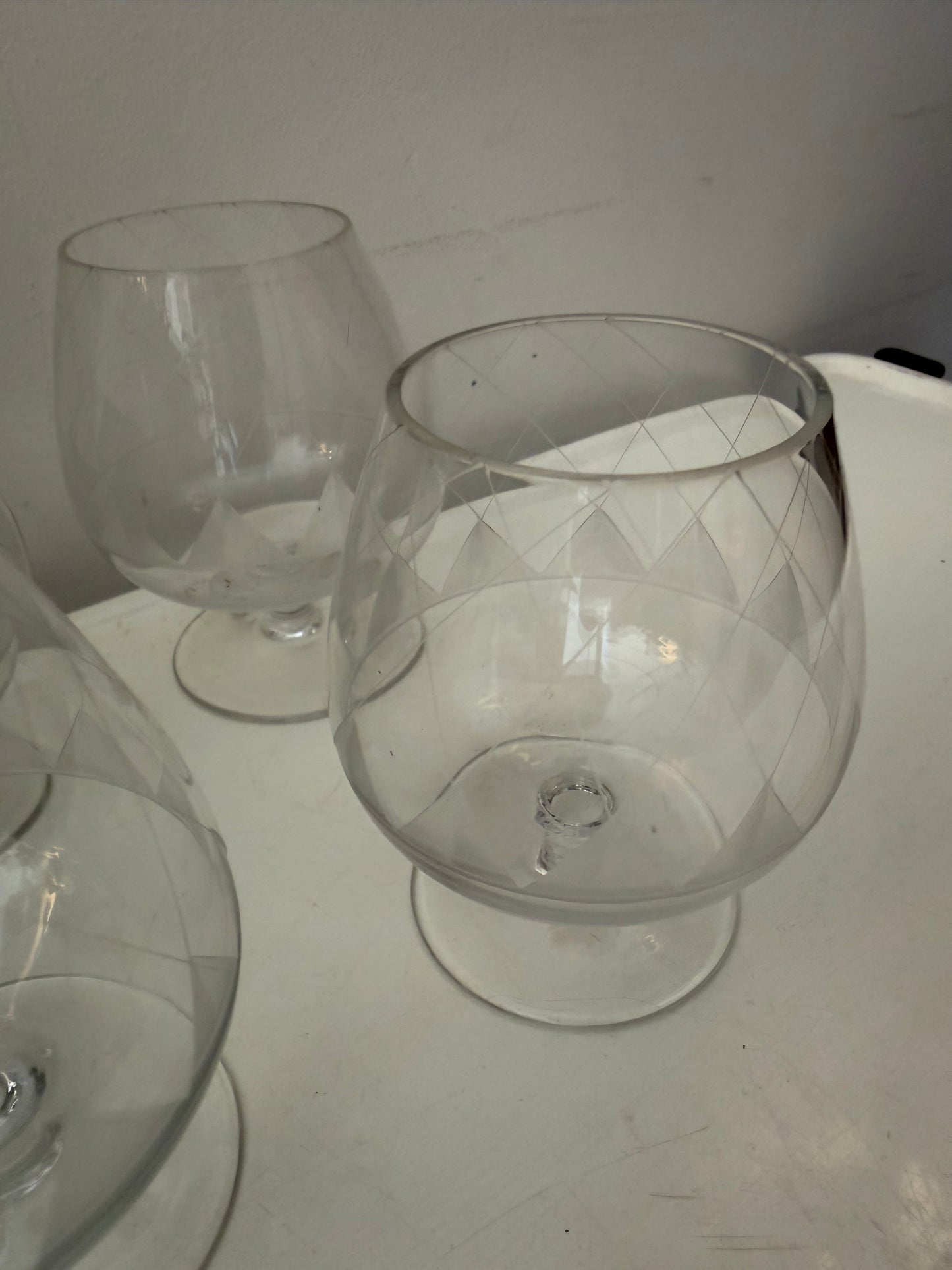 Set van 4 kristallen likeurglaasjes