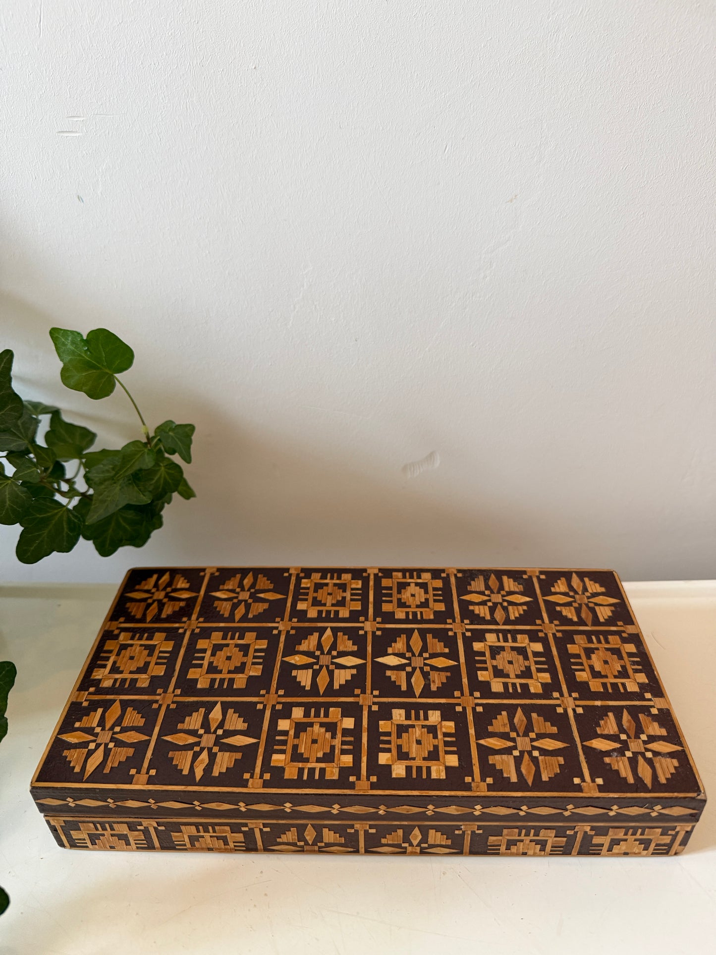 Vintage houten bewaardoosje