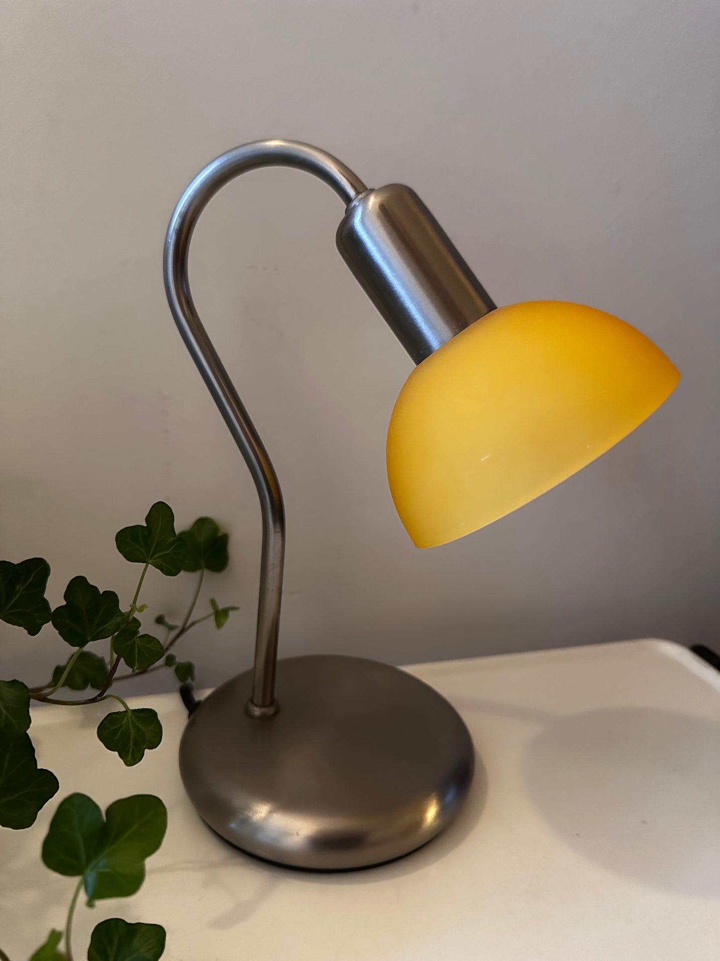 Vintage Jaren 80 lamp chroom met glas