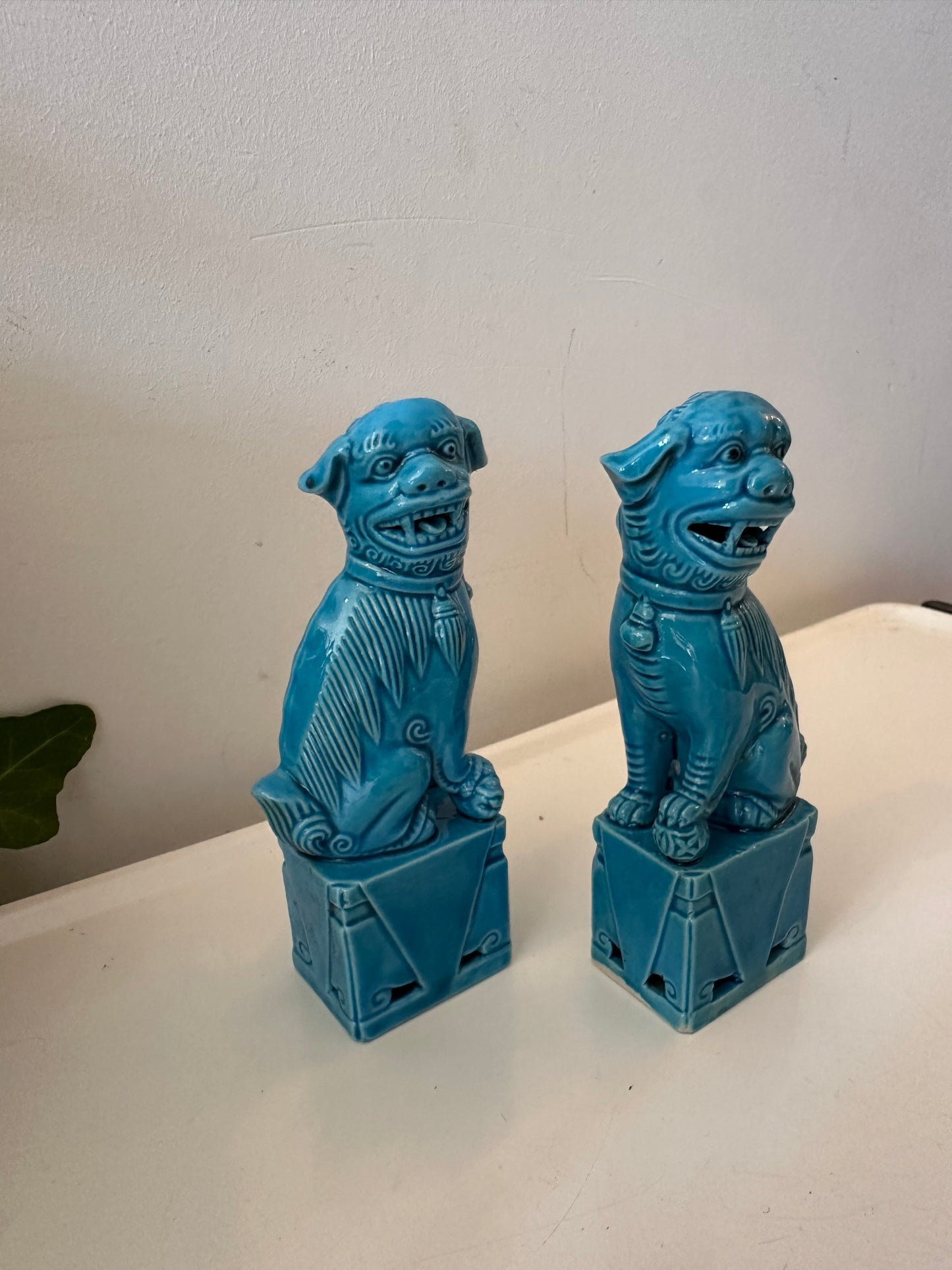 Set turquoise Foo Dogs tempelwachters