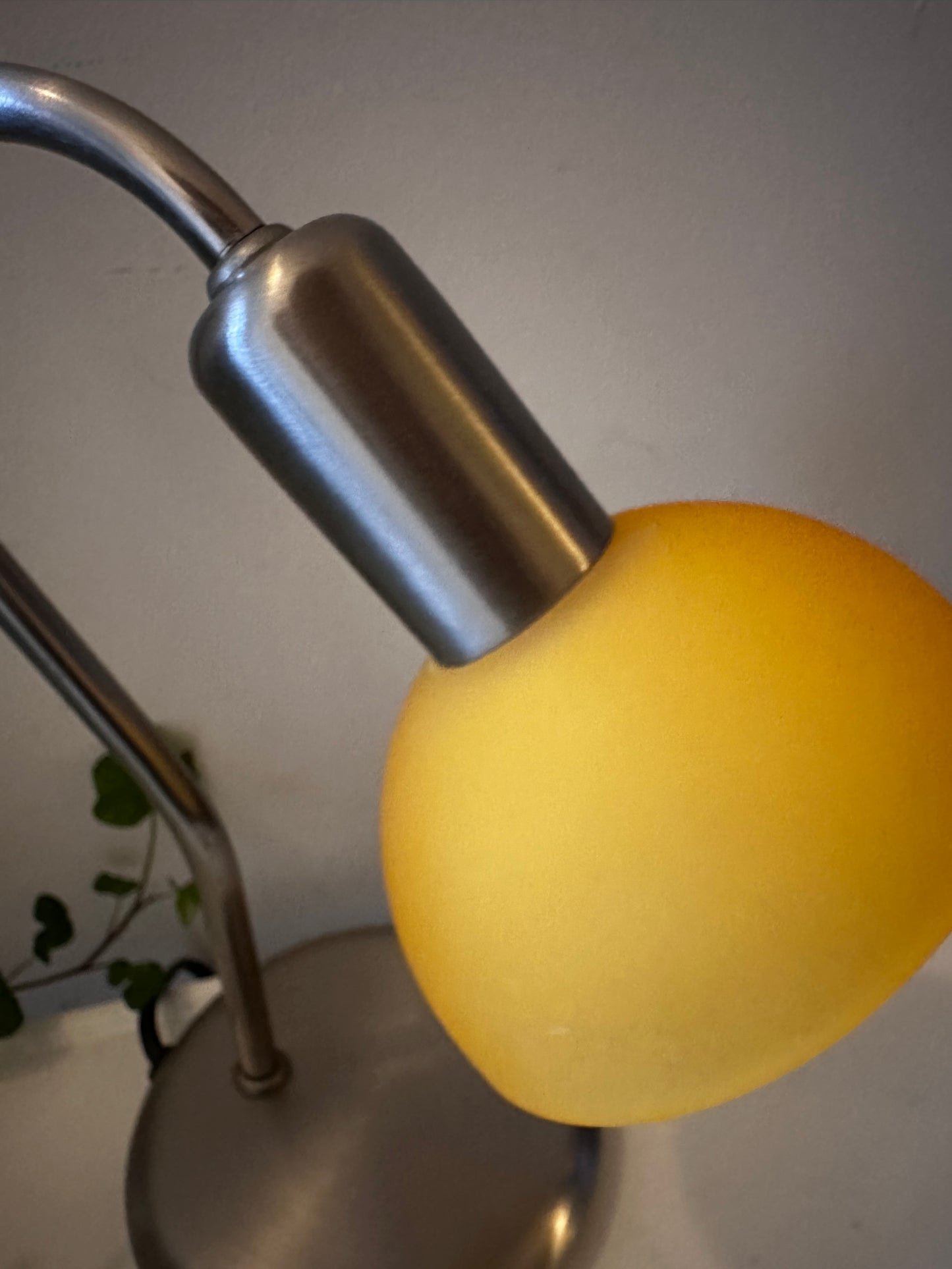 Vintage Jaren 80 lamp chroom met glas