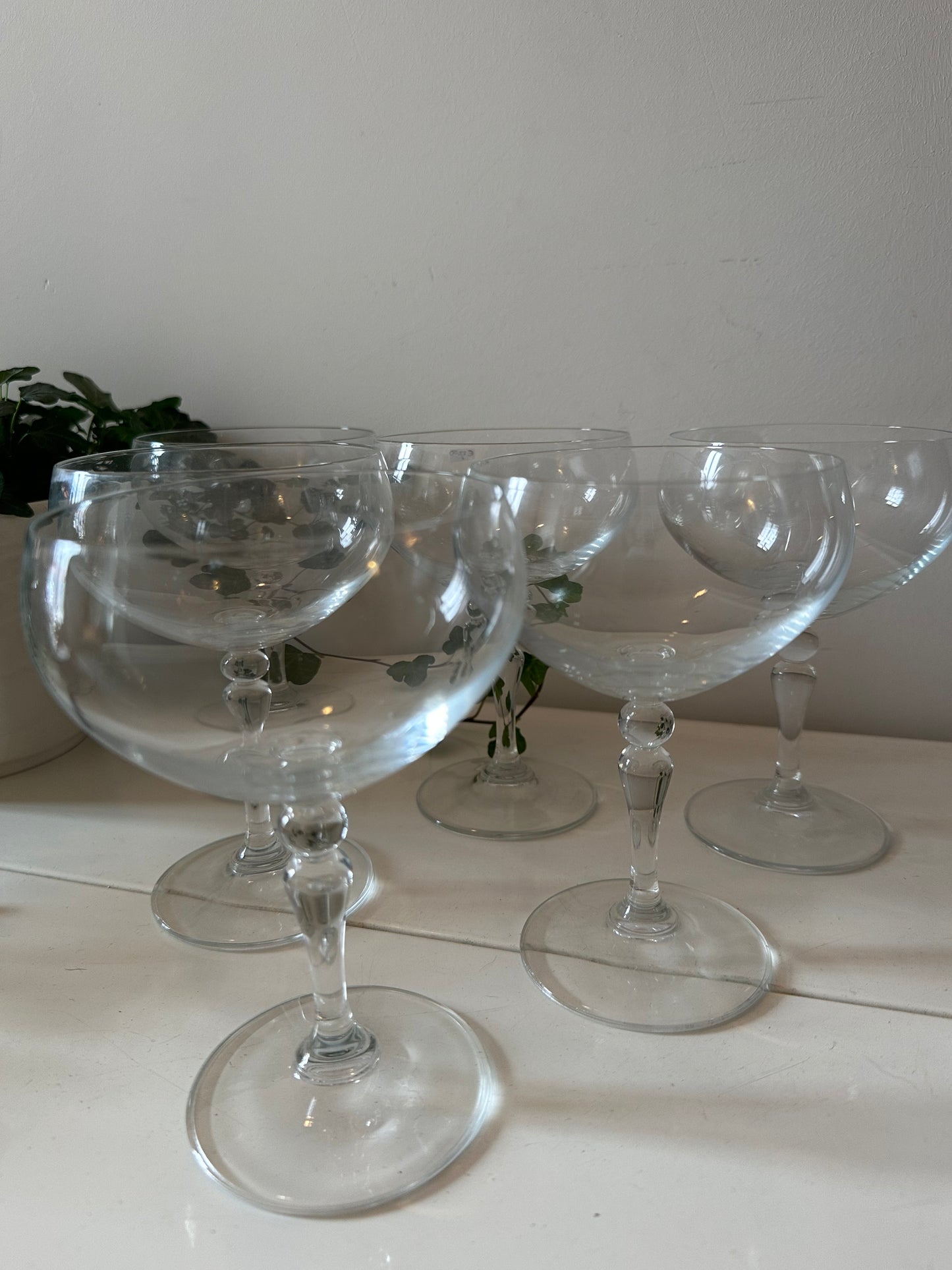 6 Kristallen coupé champagne glazen