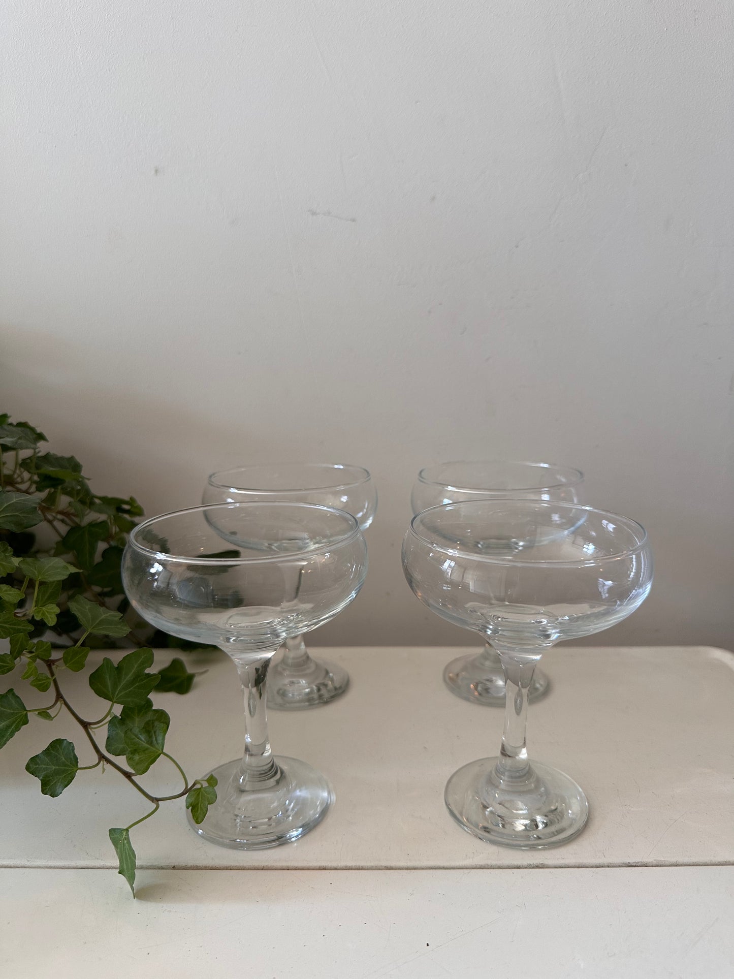 Set van 4 kristallen coupe champagne