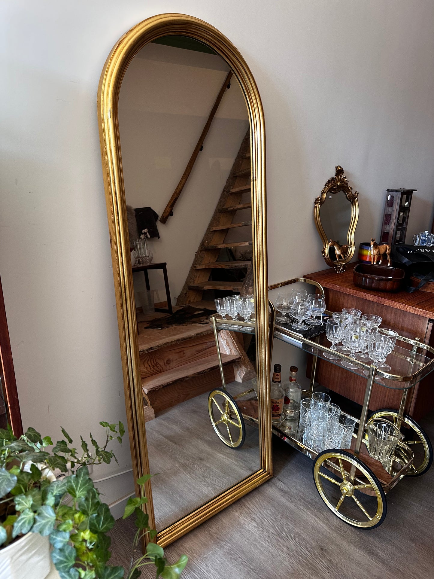 XXL Spiegel met goudkleurige rand