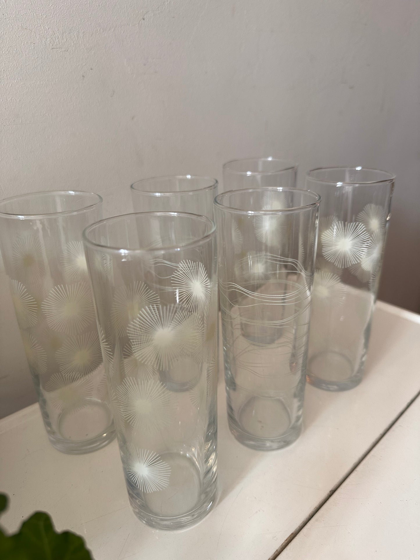 Set van 6 Jaren 70 longdrink glazen