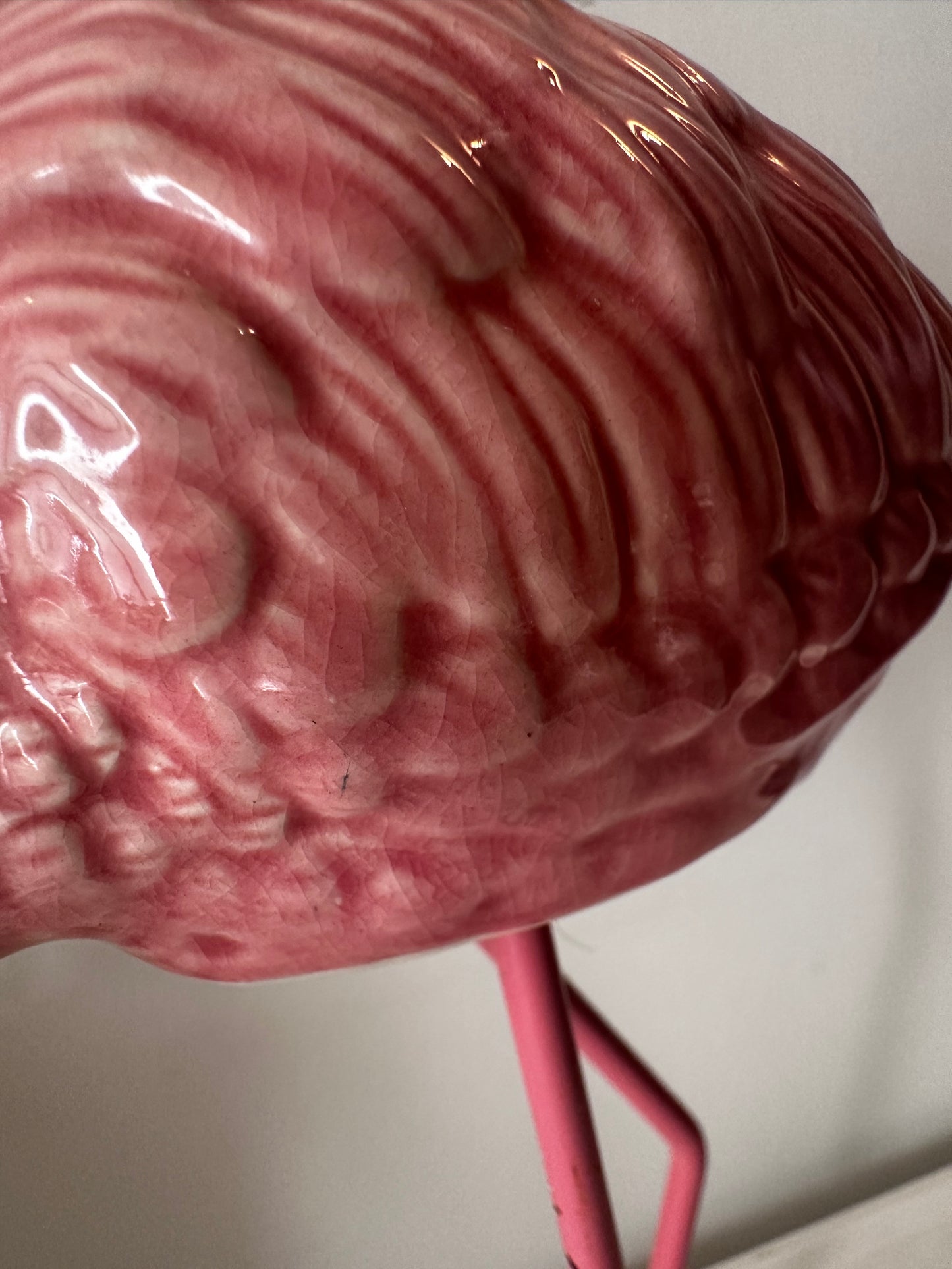 Vintage keramieken flamingo Hollywood Regency