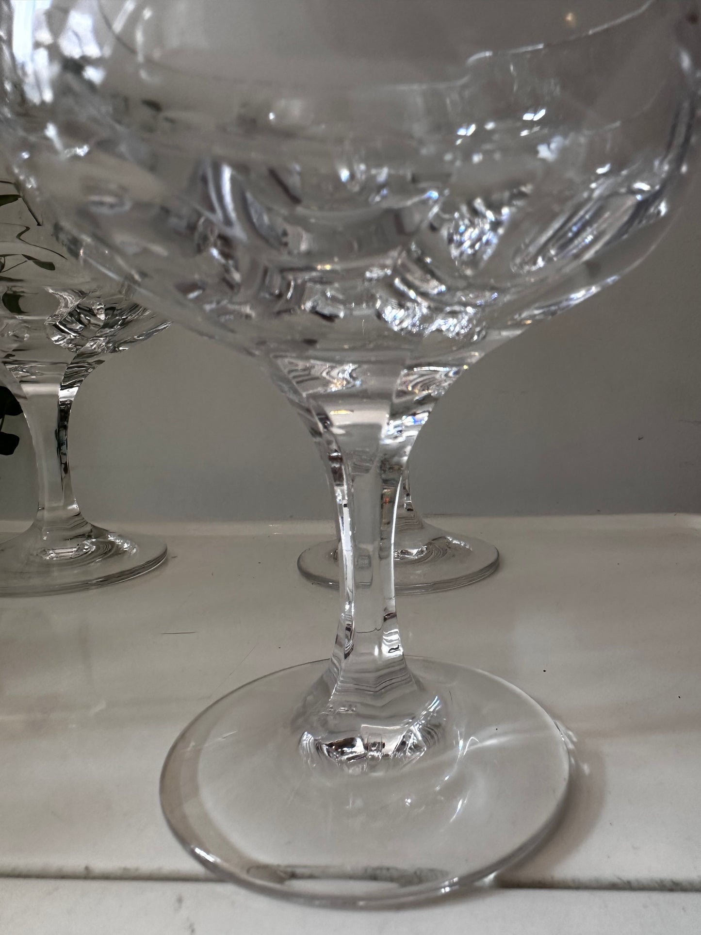 Set van 4 kristallen coupé champagne glazen