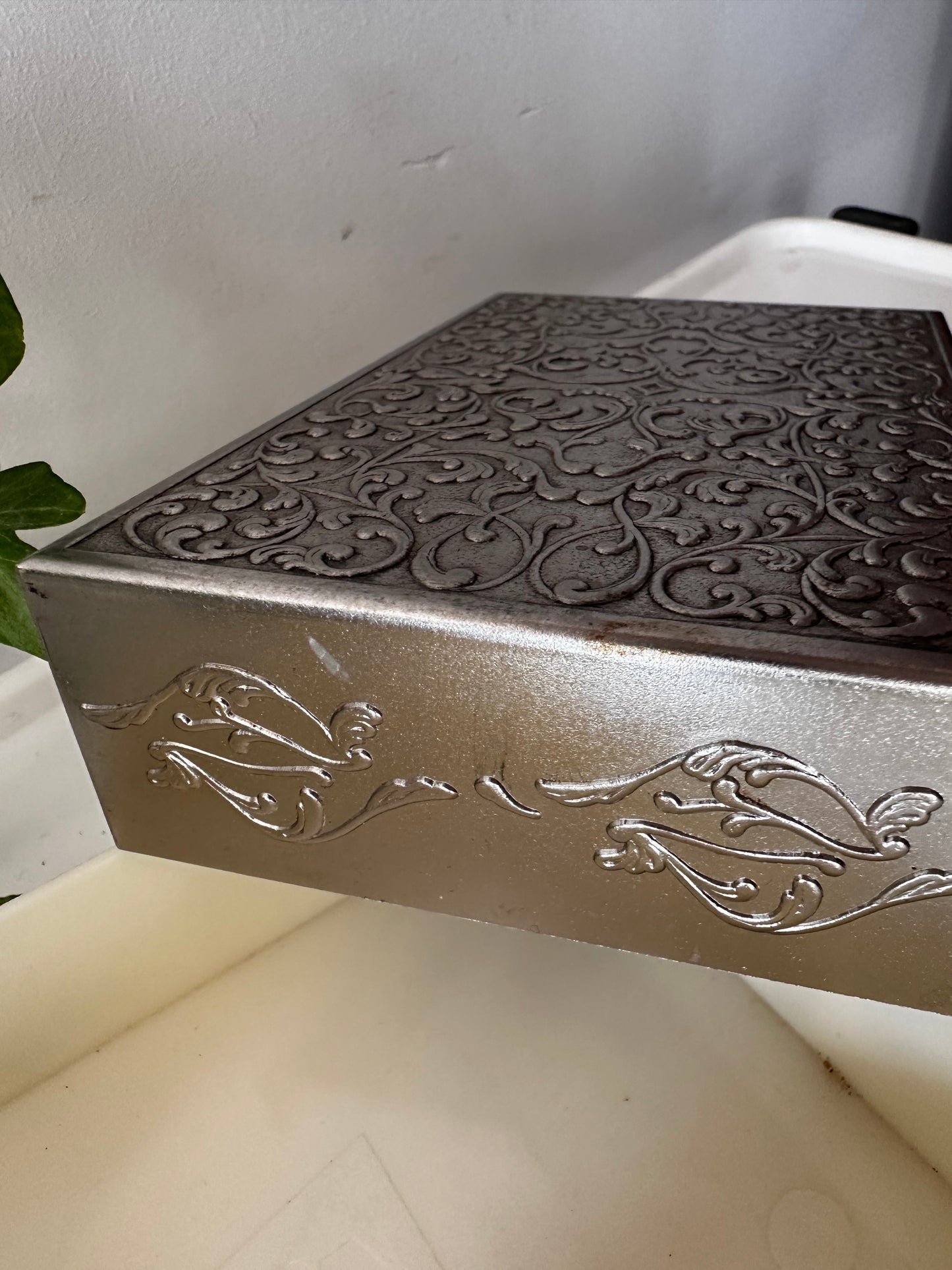 Vintage zilverkleurig bewaardoosje