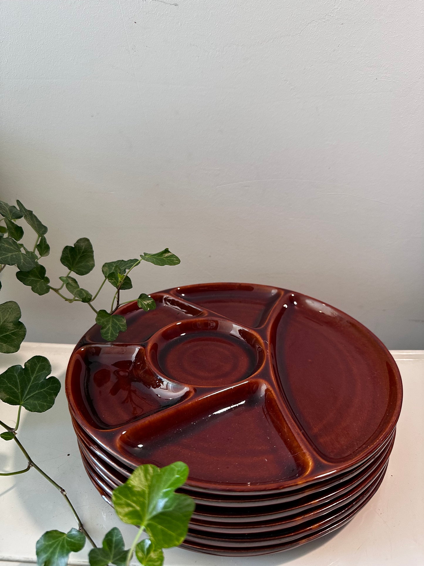 Set van 6 vintage jaren 70 gourmetborden