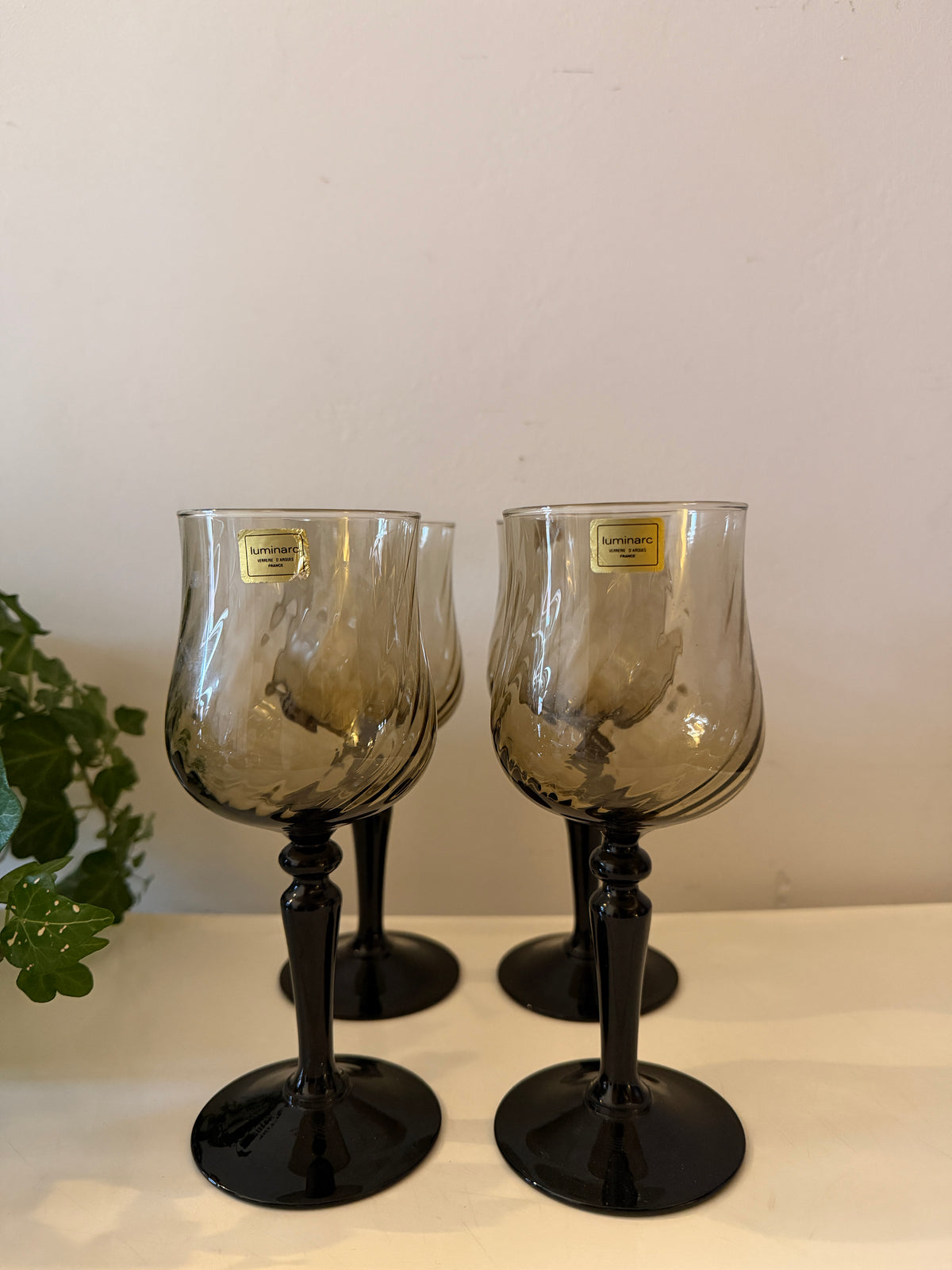 Set van 4 vintage luminarc wijnglazen
