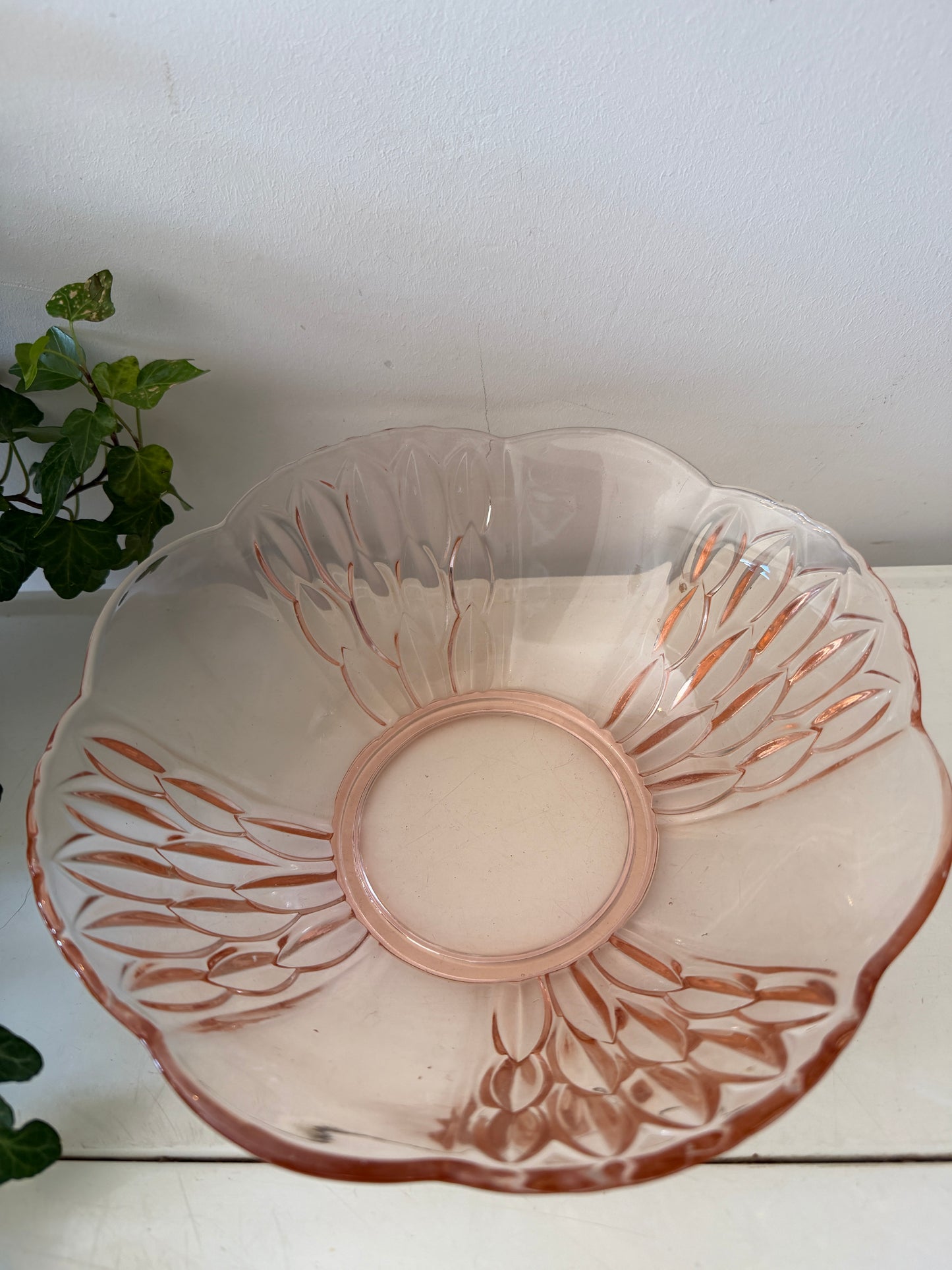 Persglazen art deco schaal
