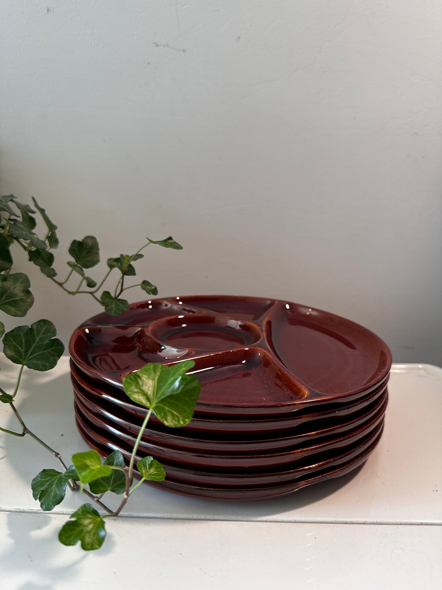 Set van 6 vintage jaren 70 gourmetborden