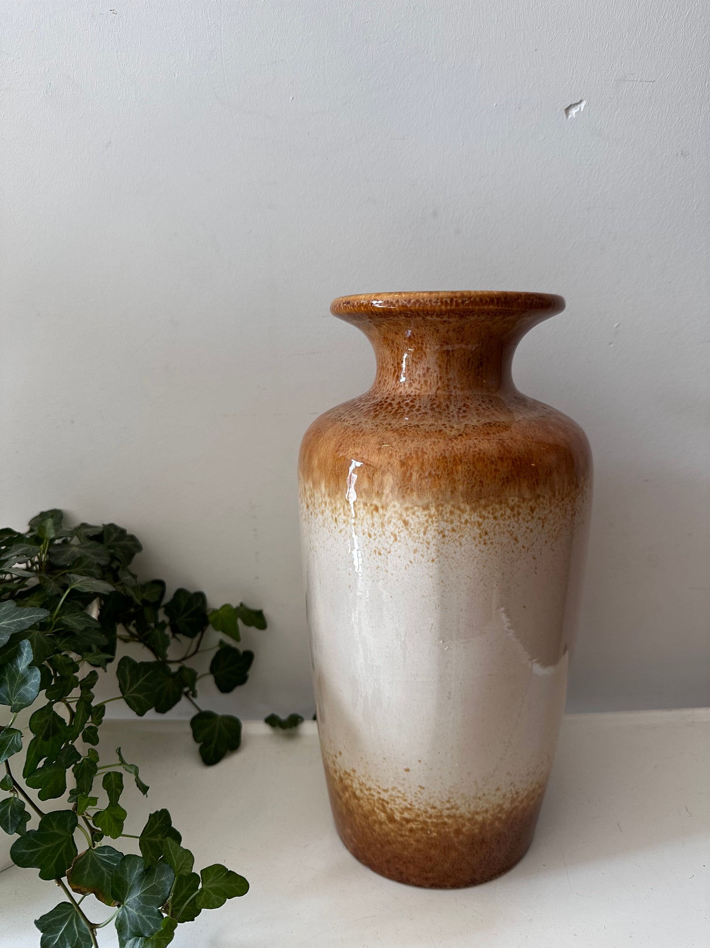 West Germany vaas bruin beige