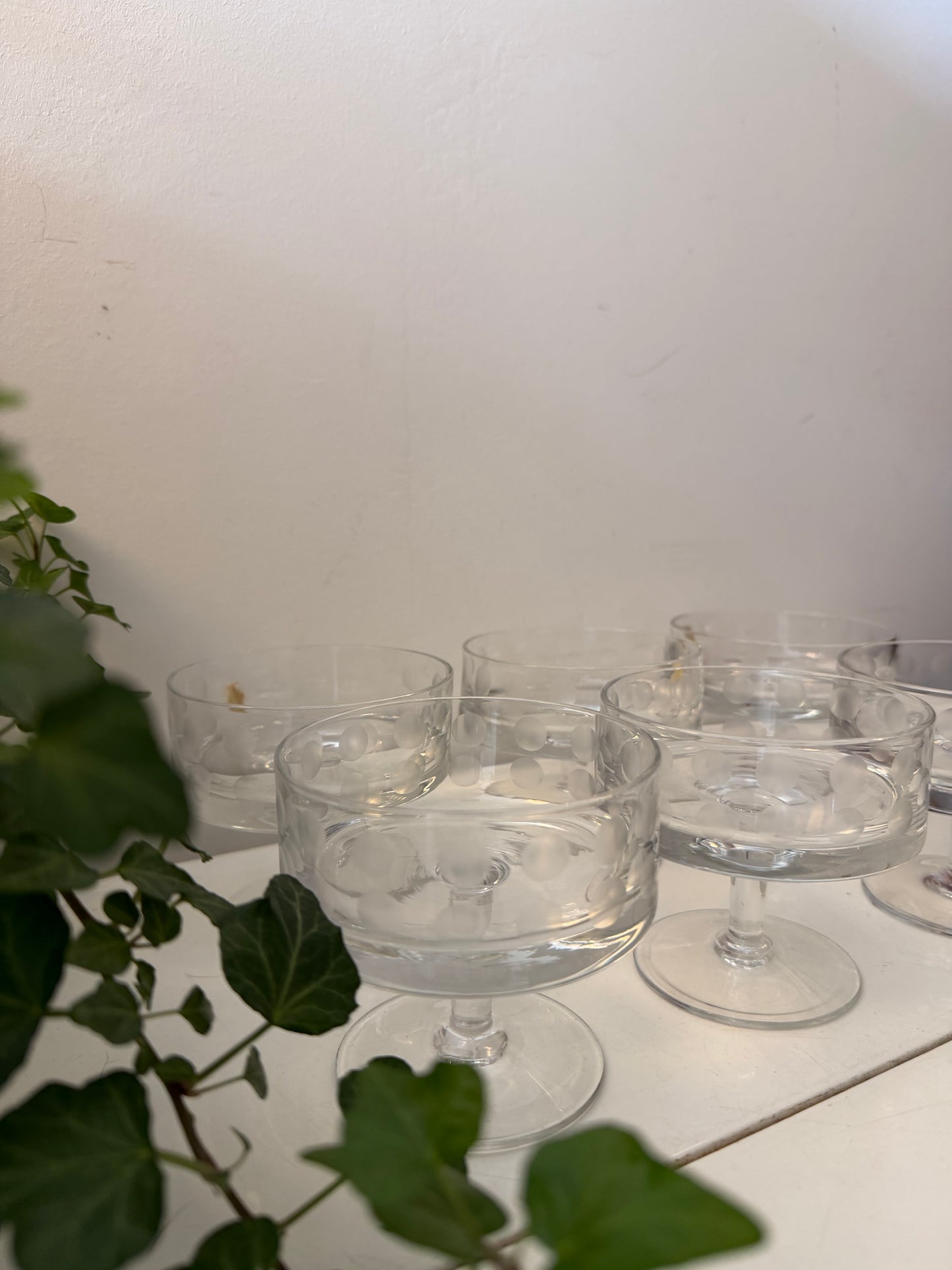 Set van 6 kristallen coupe glazen