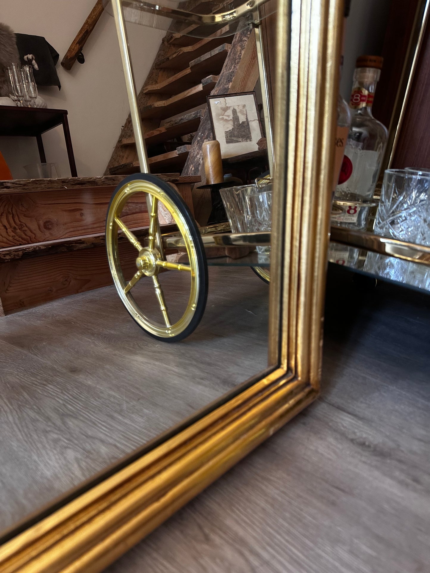 XXL Spiegel met goudkleurige rand