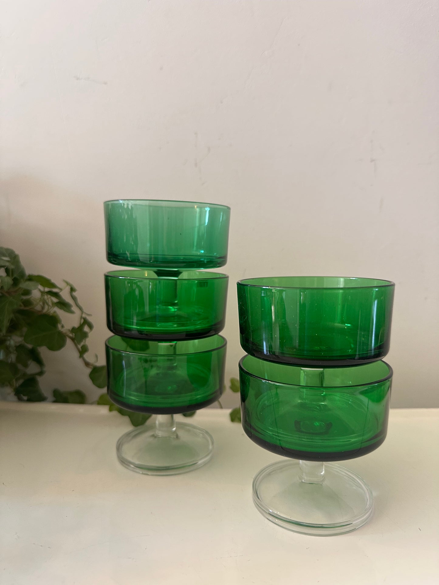 Set van 5 Luminarc glazen groen