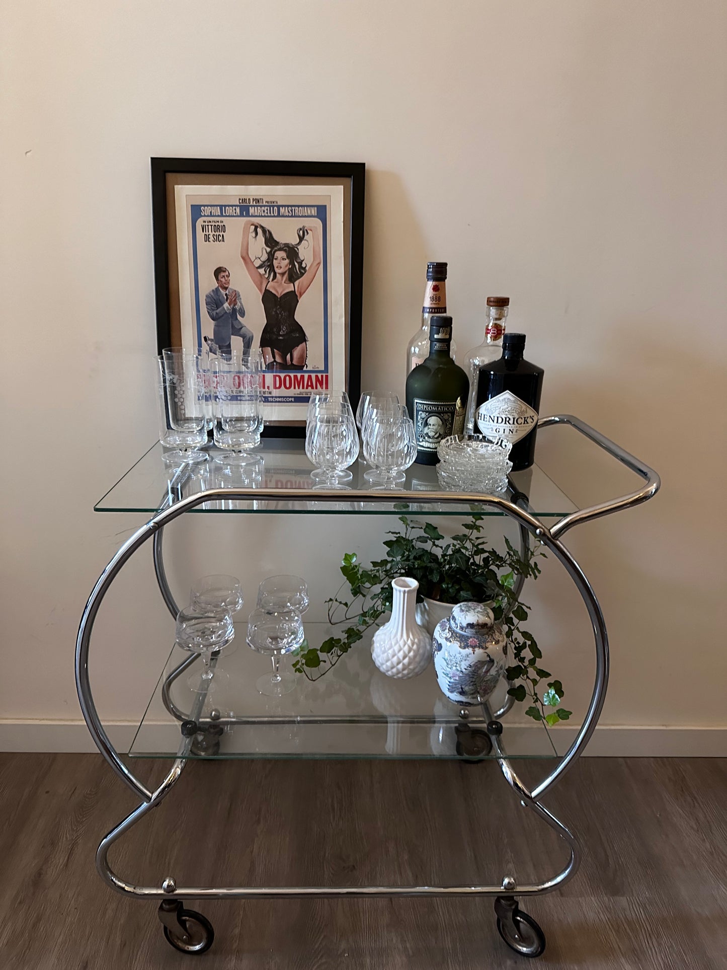 Art Deco serveerwagen jaren 50