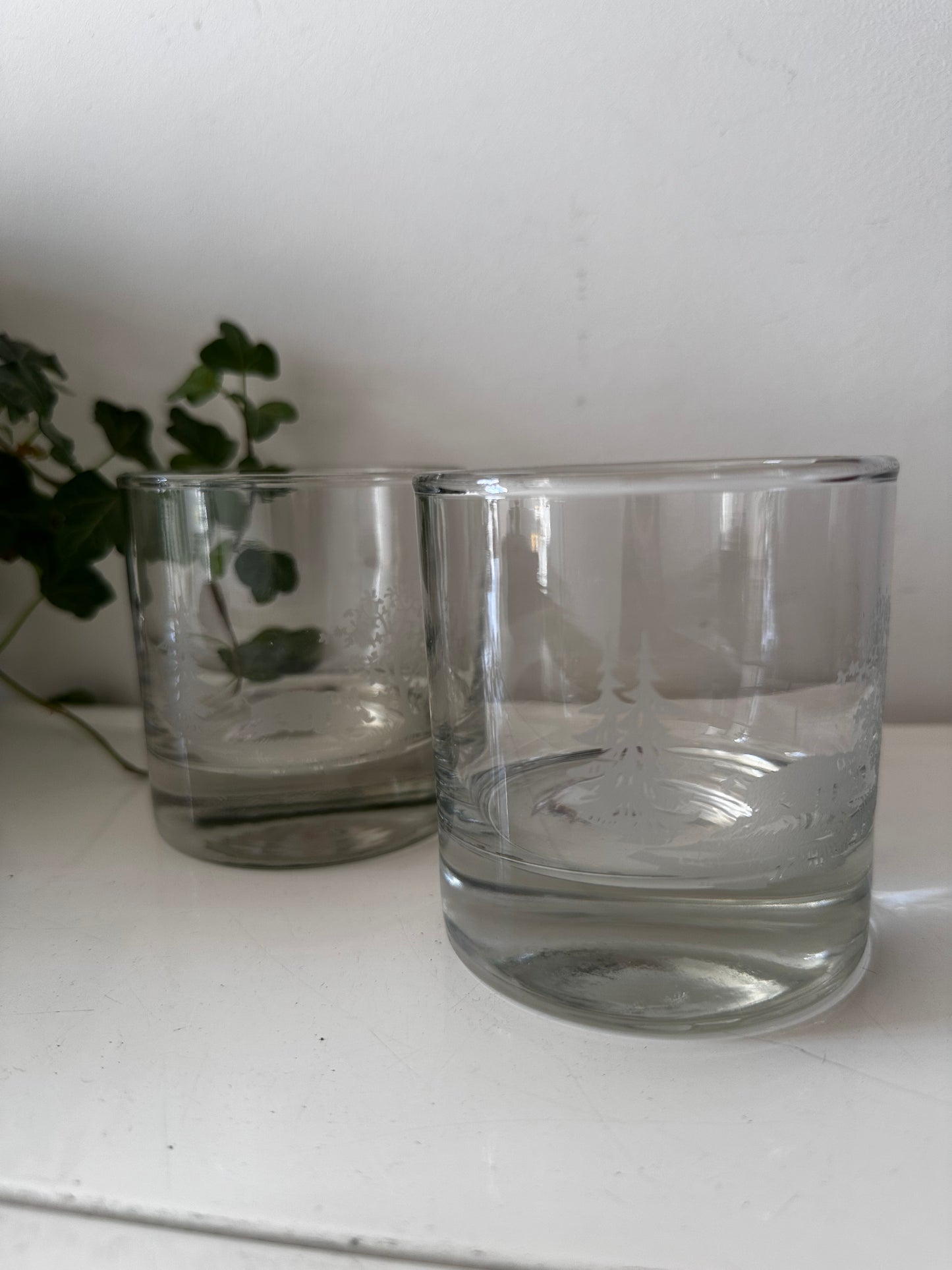 2 kristallen whiskey glazen