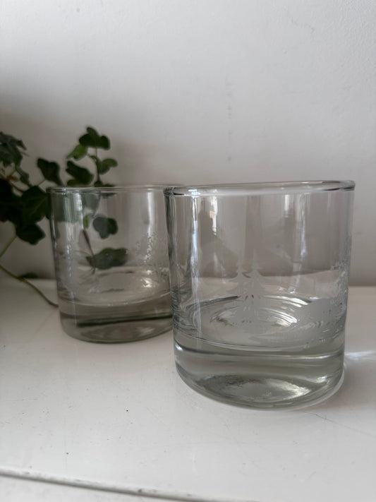 2 kristallen whiskey glazen