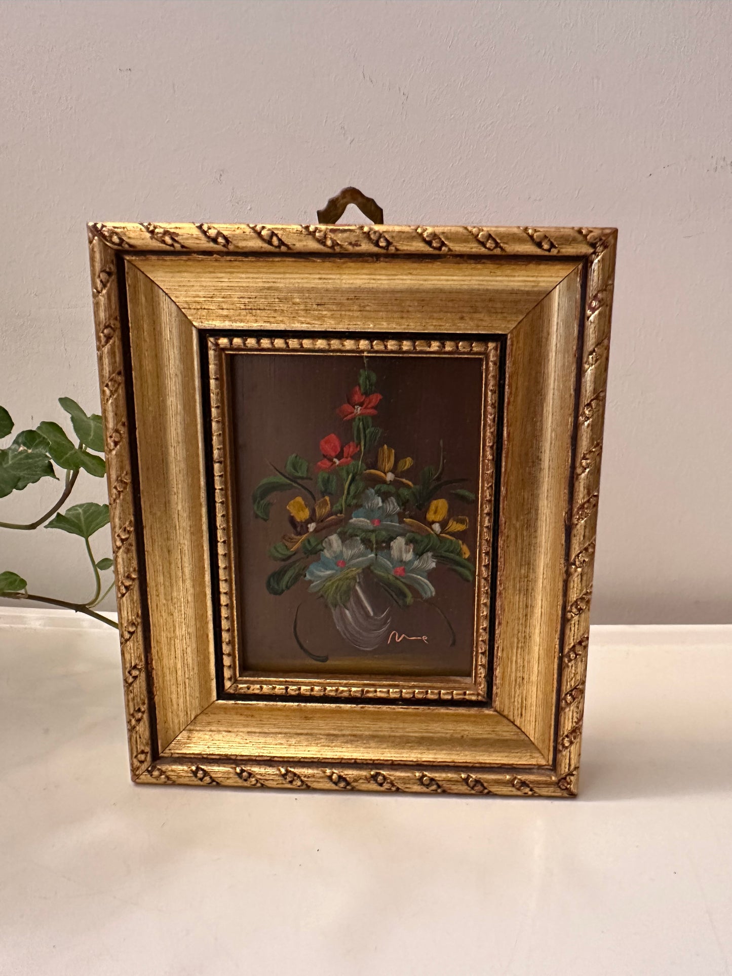 Vintage schilderijtje in goudkleurig lijstje