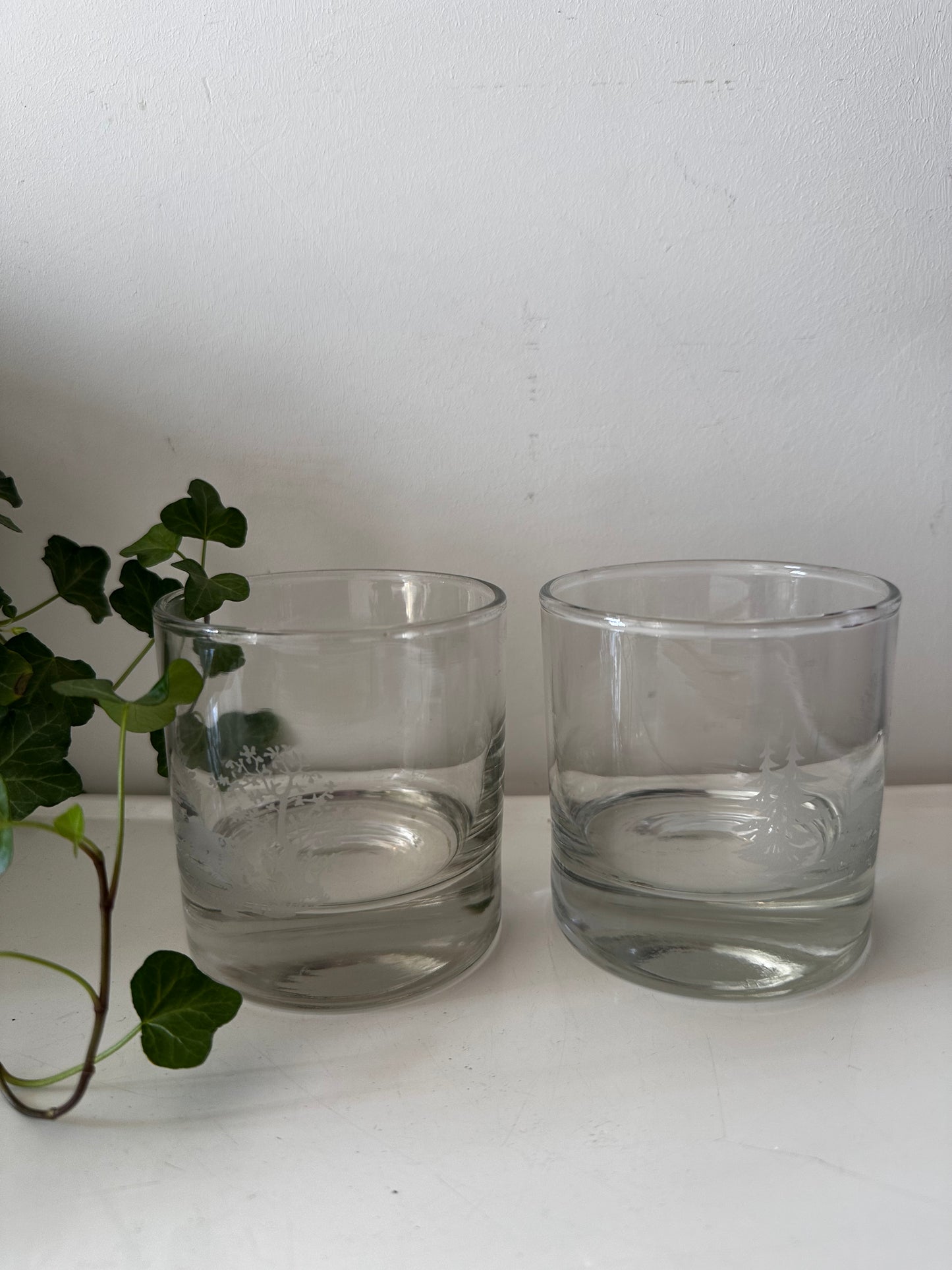 2 kristallen whiskey glazen