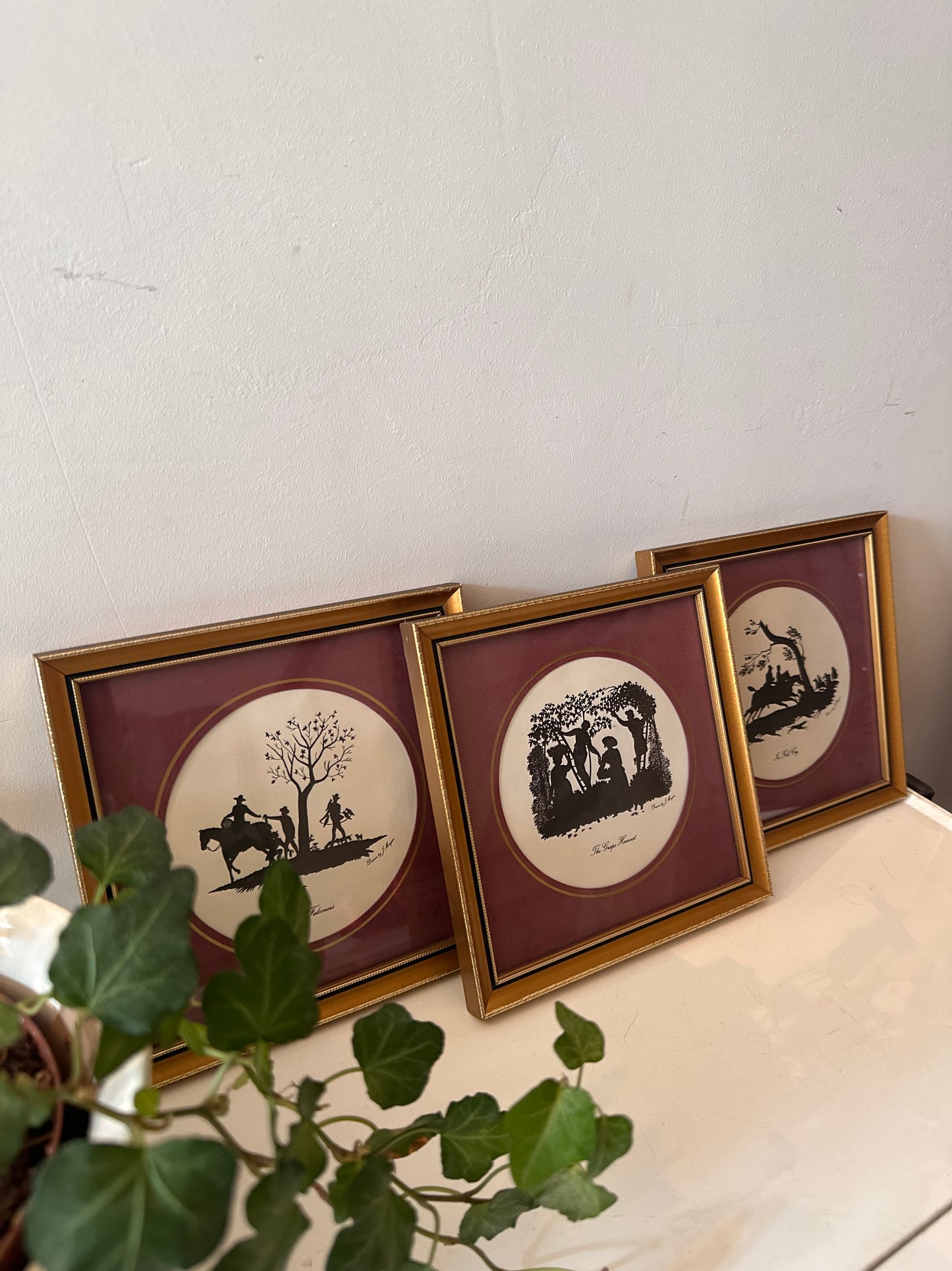Set van 3 lijstjes met silhouetprint