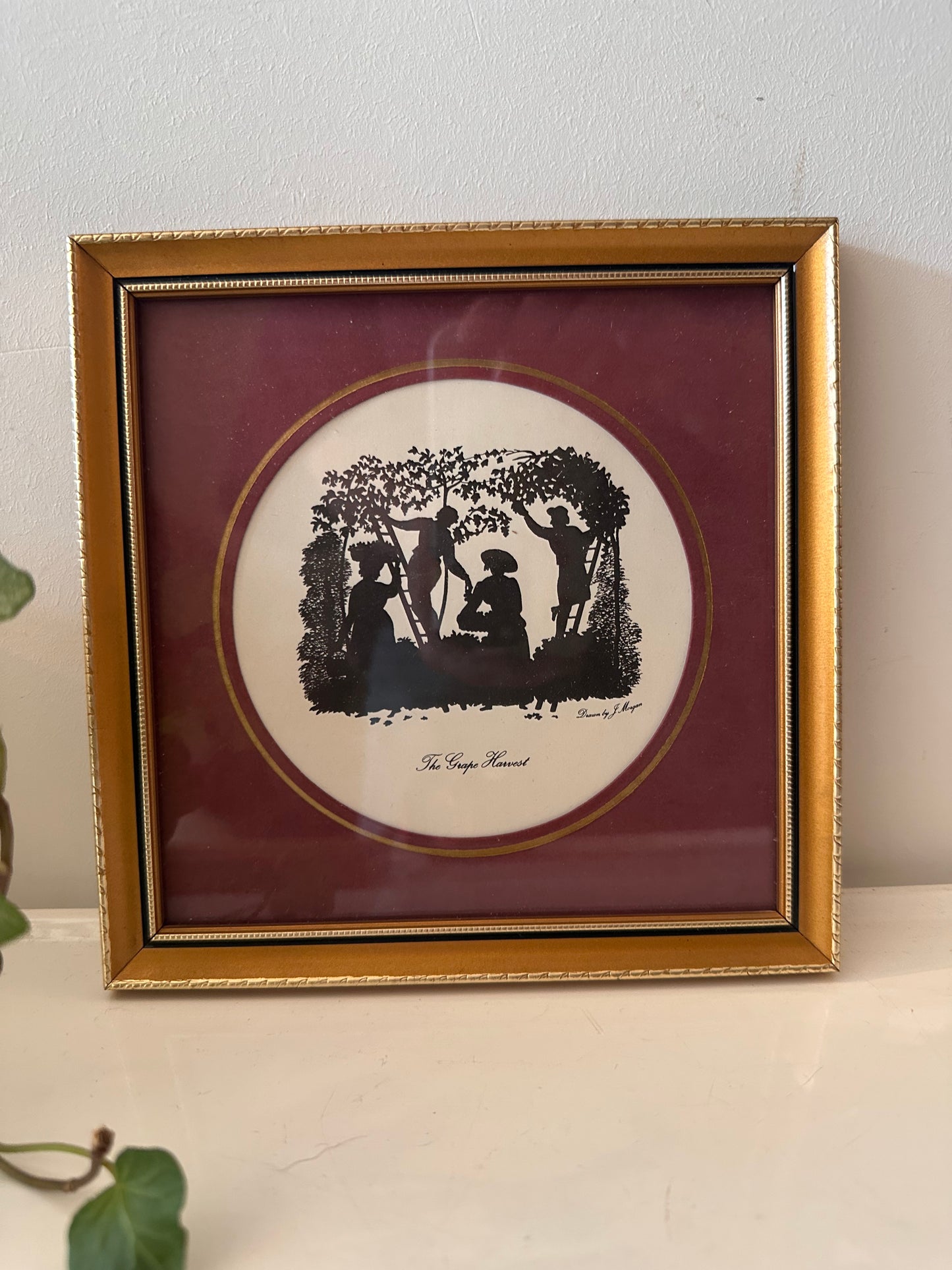 Set van 3 lijstjes met silhouetprint