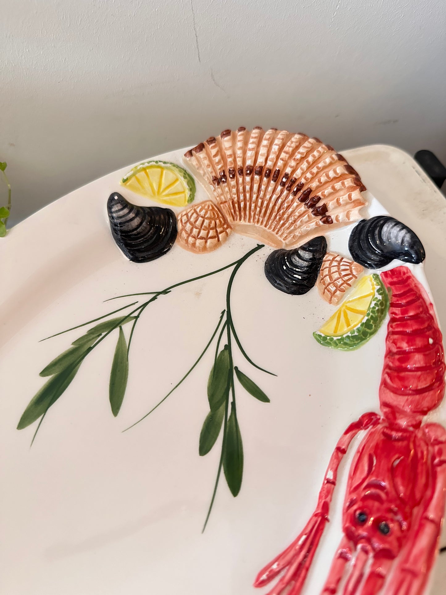 Italiaans porseleinen serveerschaal visschaal jaren 60/70