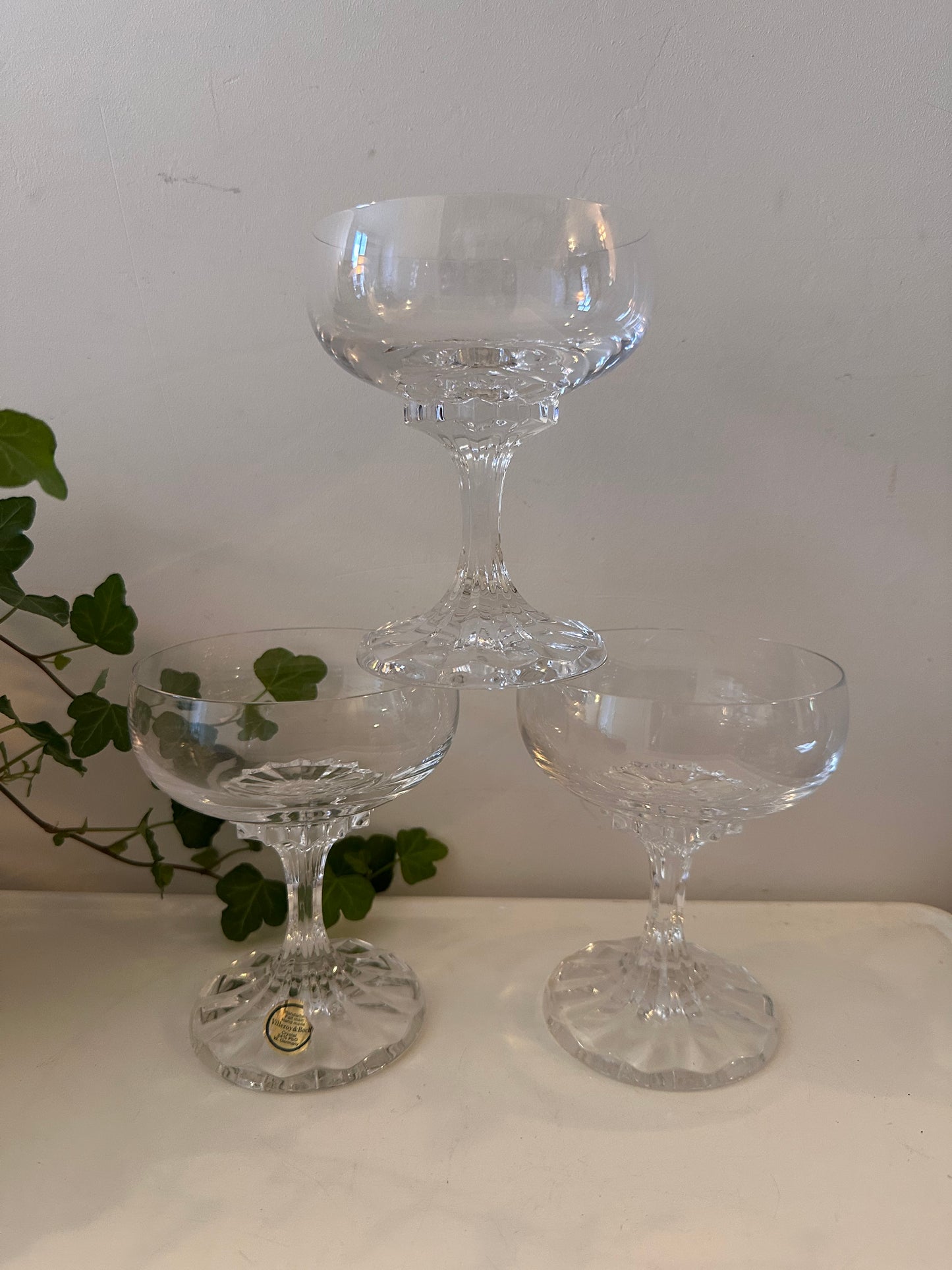 Set van 3 coupe champagne glazen Villeroy en Boch