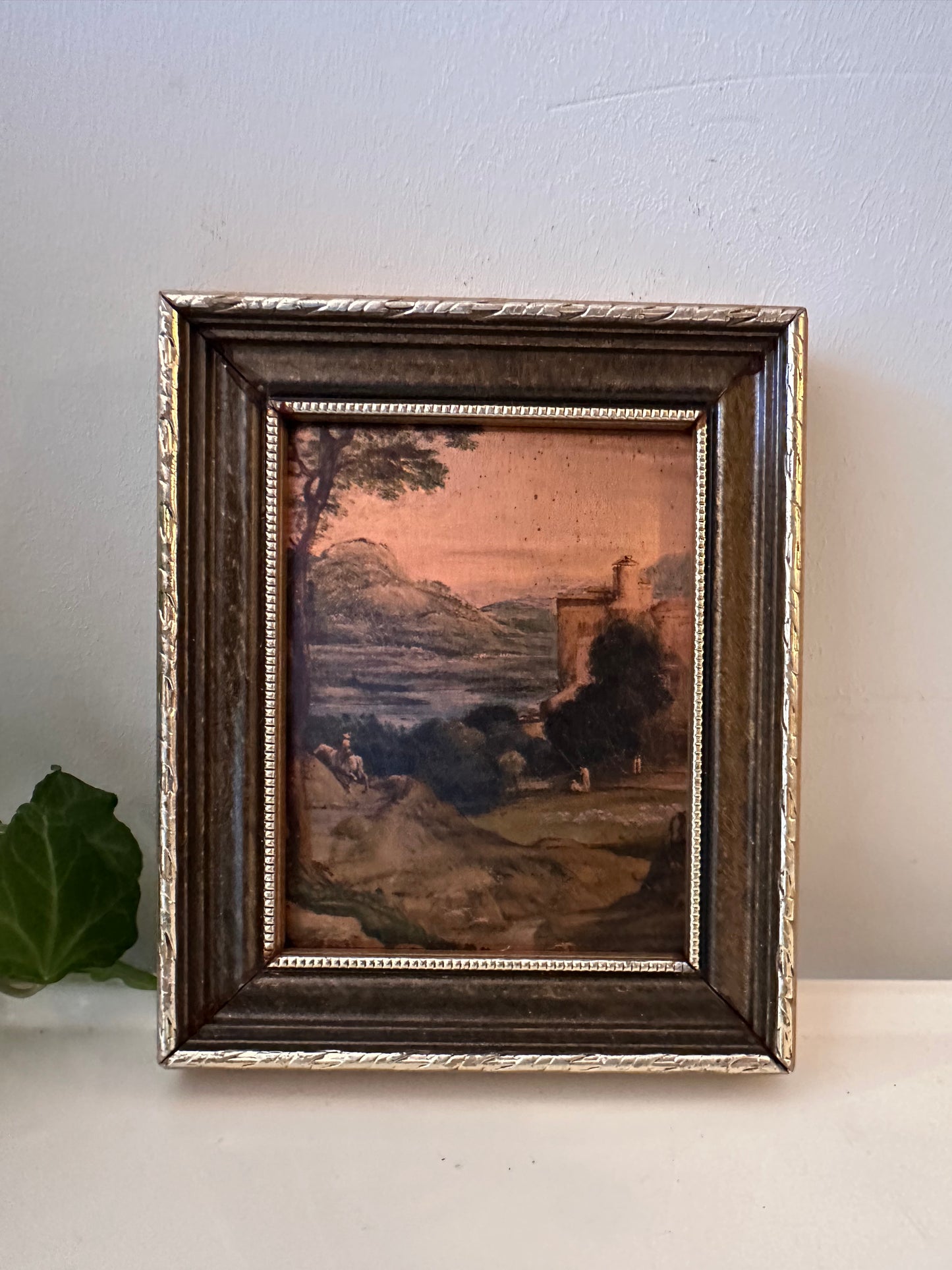 Klassiek prentje van landschap in vintage lijstje