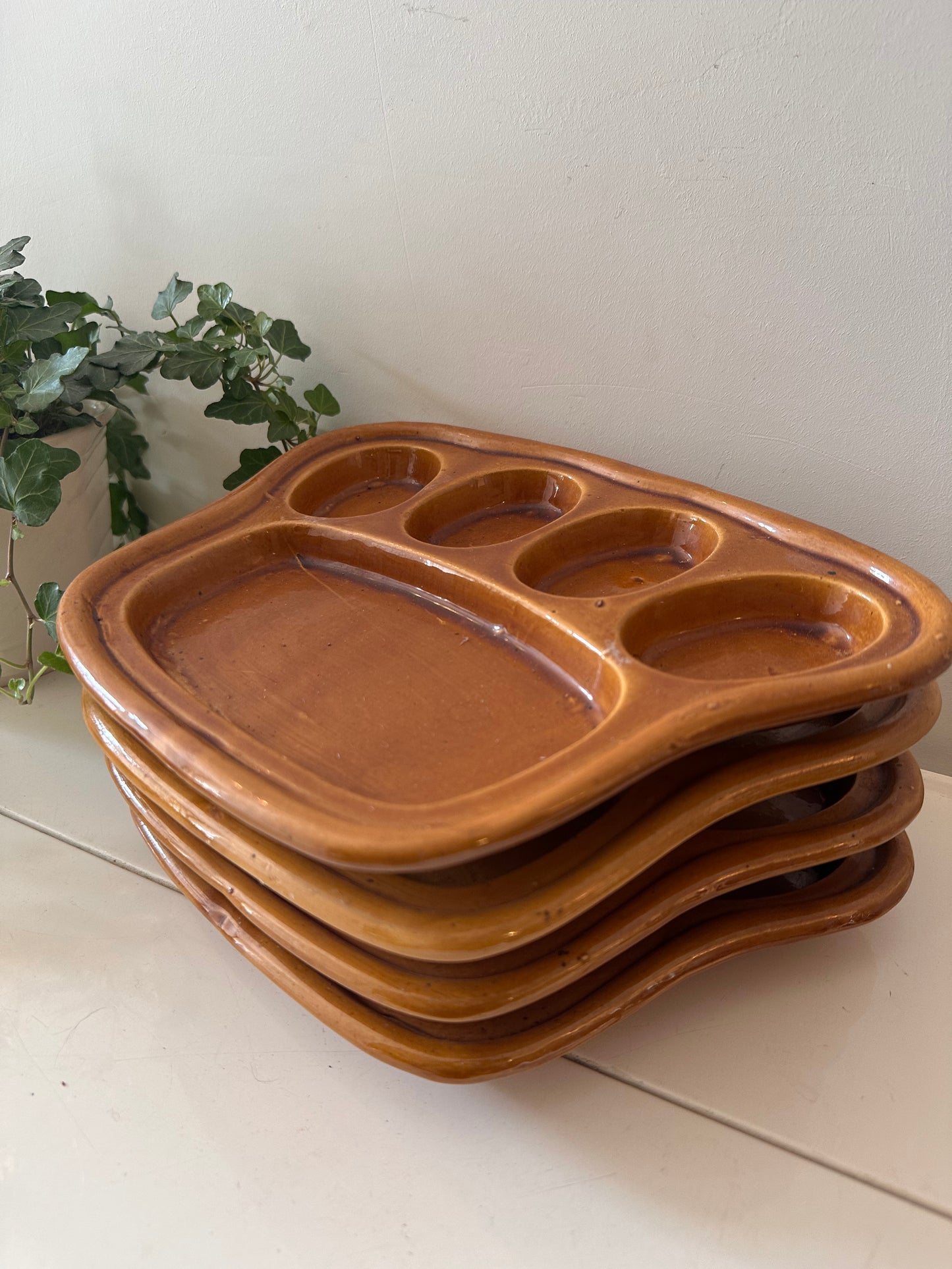 Set van 4 gourmet borden jaren 70