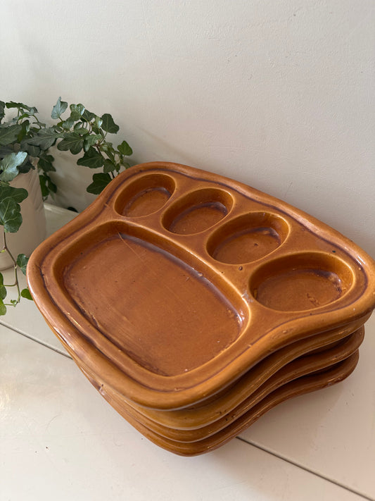 Set van 4 gourmet borden jaren 70