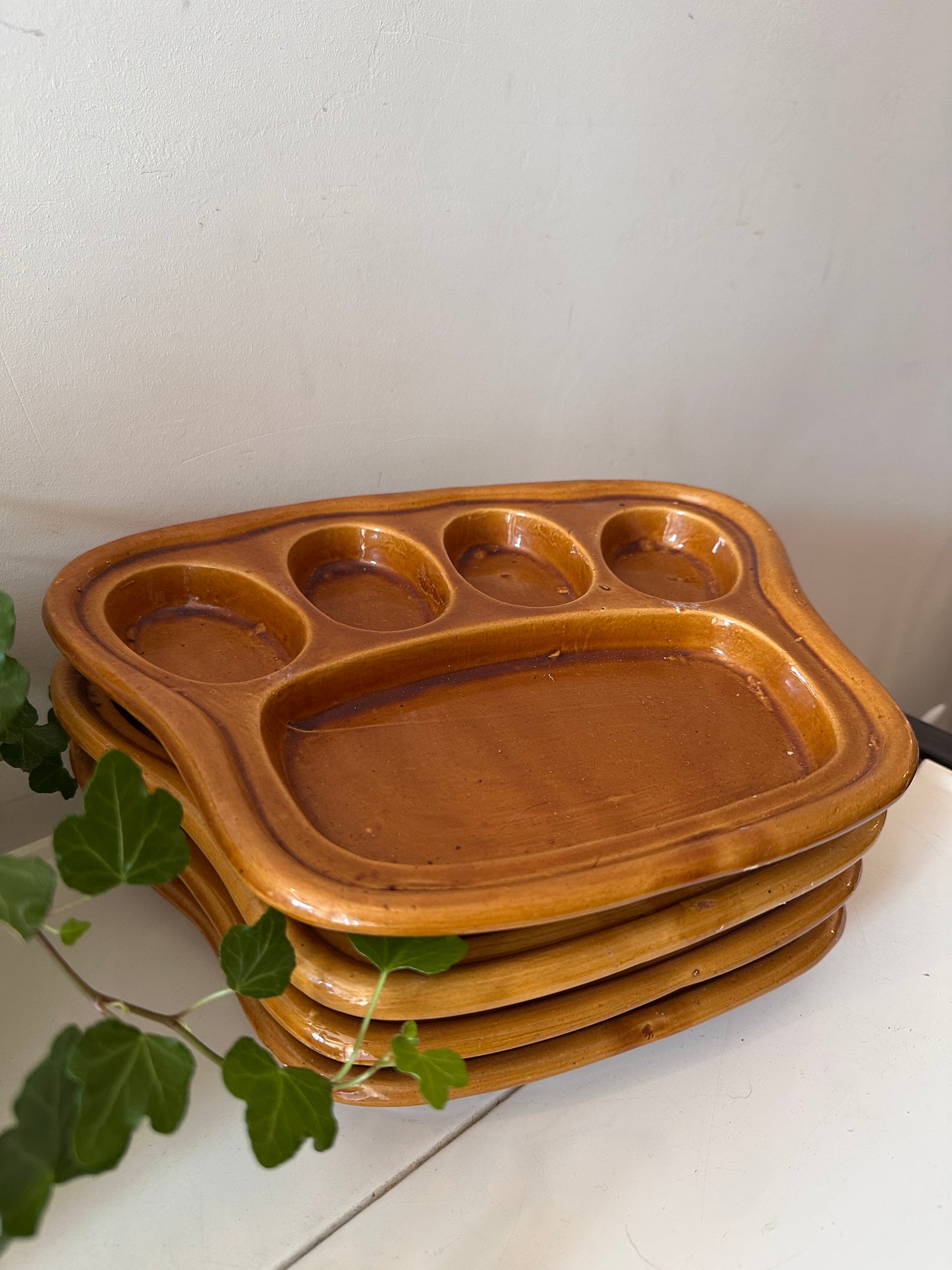 Set van 4 gourmet borden jaren 70