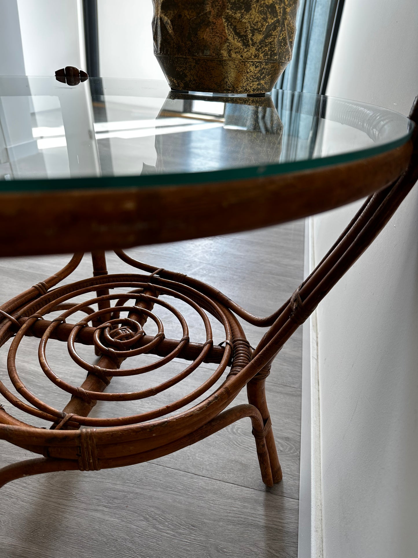 Vintage rotan salontafel