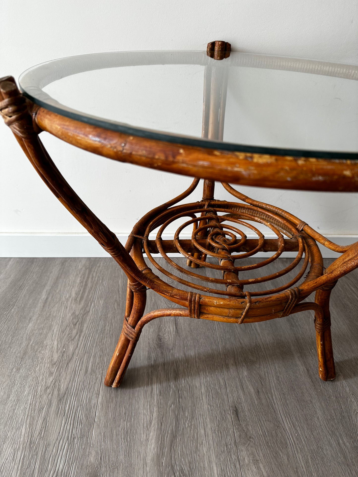 Vintage rotan salontafel