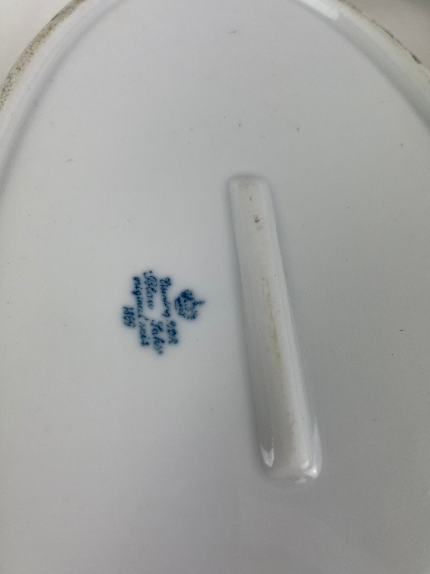 Vintage serveerschaal Blau Saks 1869